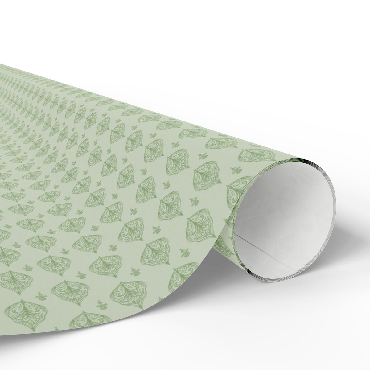Green on Green Block Print Gift Wrap