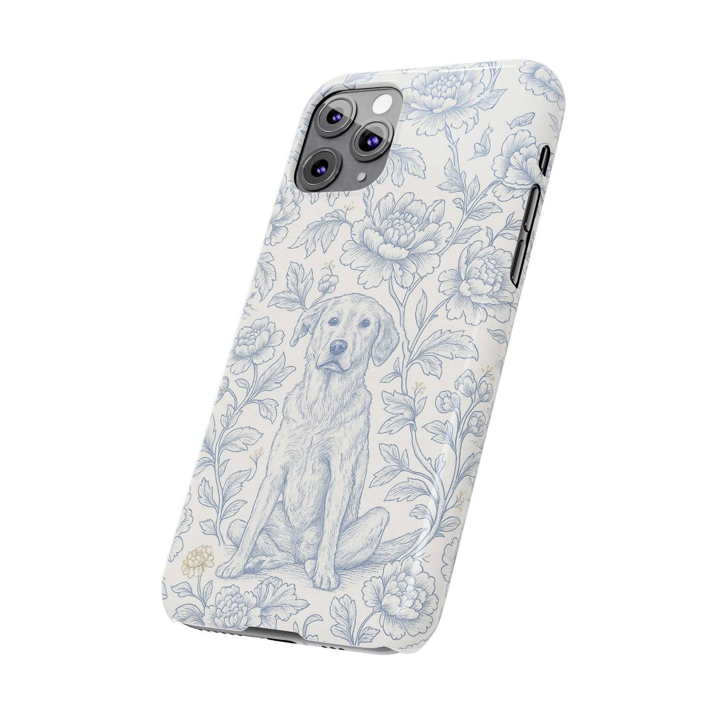 Floral Dog Slim Phone Cases - Perfect for Pet Lovers, Gift for Dog Lovers, Cute Phone Accessories, Dog-Themed Gifts, Floral Design