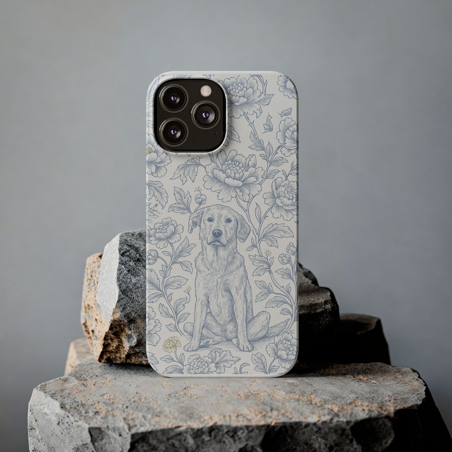 Floral Dog Slim Phone Cases - Perfect for Pet Lovers, Gift for Dog Lovers, Cute Phone Accessories, Dog-Themed Gifts, Floral Design