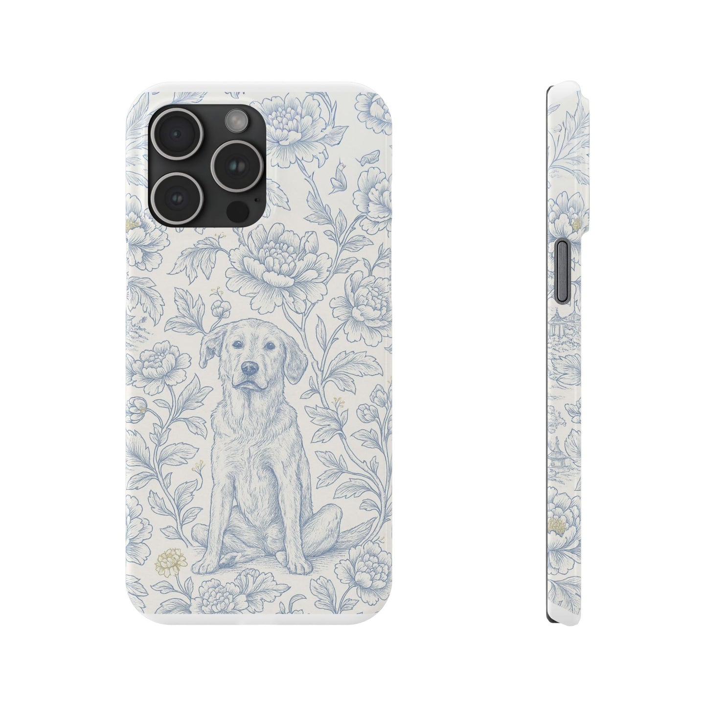 Floral Dog Slim Phone Cases - Perfect for Pet Lovers, Gift for Dog Lovers, Cute Phone Accessories, Dog-Themed Gifts, Floral Design