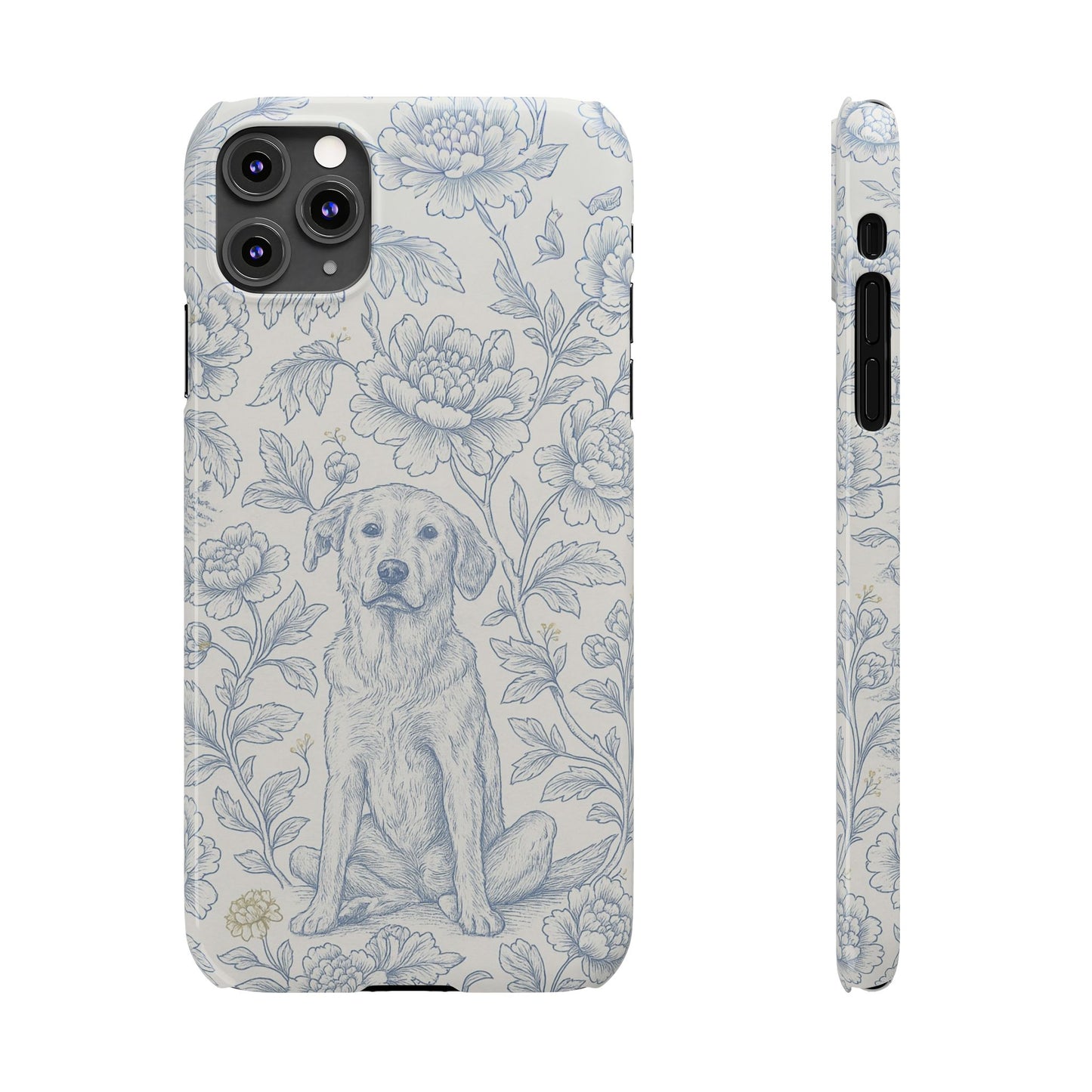 Floral Dog Slim Phone Cases - Perfect for Pet Lovers, Gift for Dog Lovers, Cute Phone Accessories, Dog-Themed Gifts, Floral Design