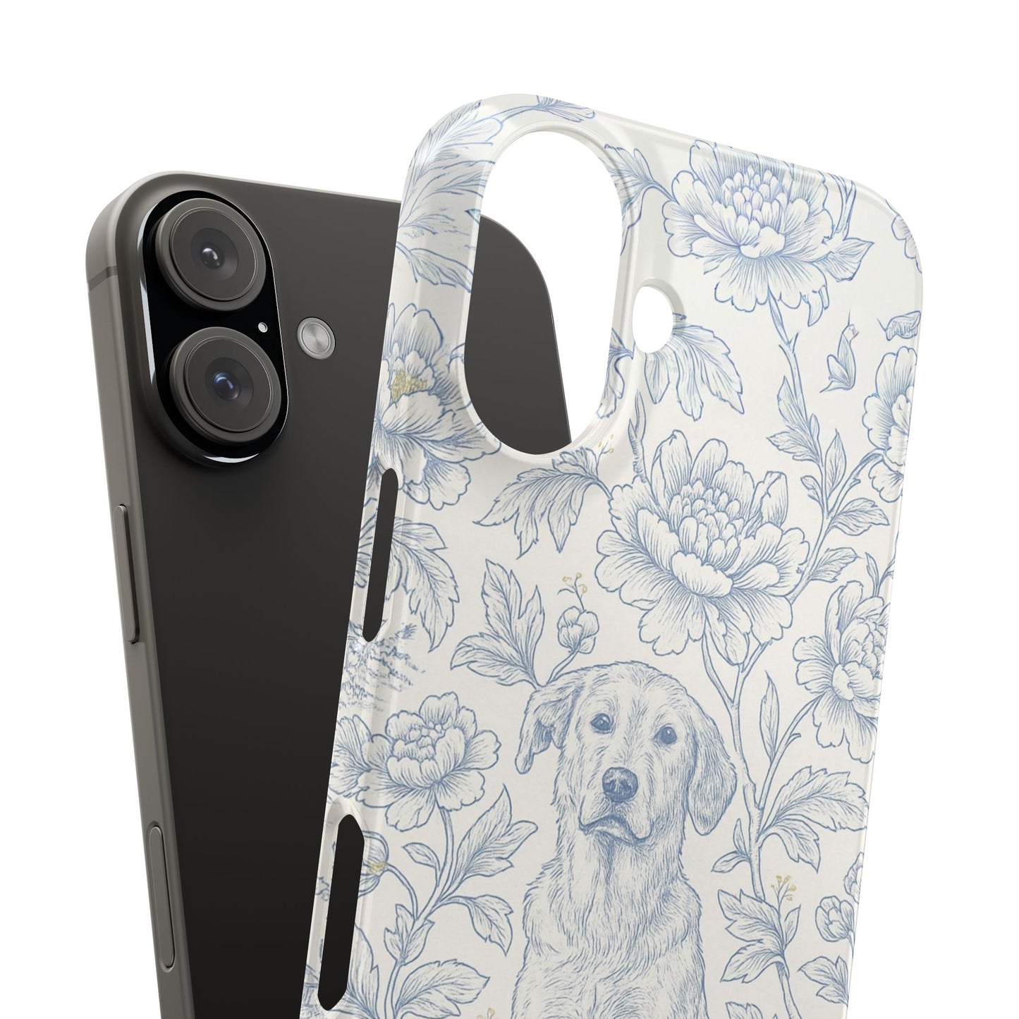 Floral Dog Slim Phone Cases - Perfect for Pet Lovers, Gift for Dog Lovers, Cute Phone Accessories, Dog-Themed Gifts, Floral Design