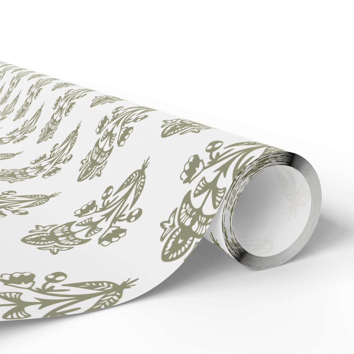 Green Block Print Wrapping Paper