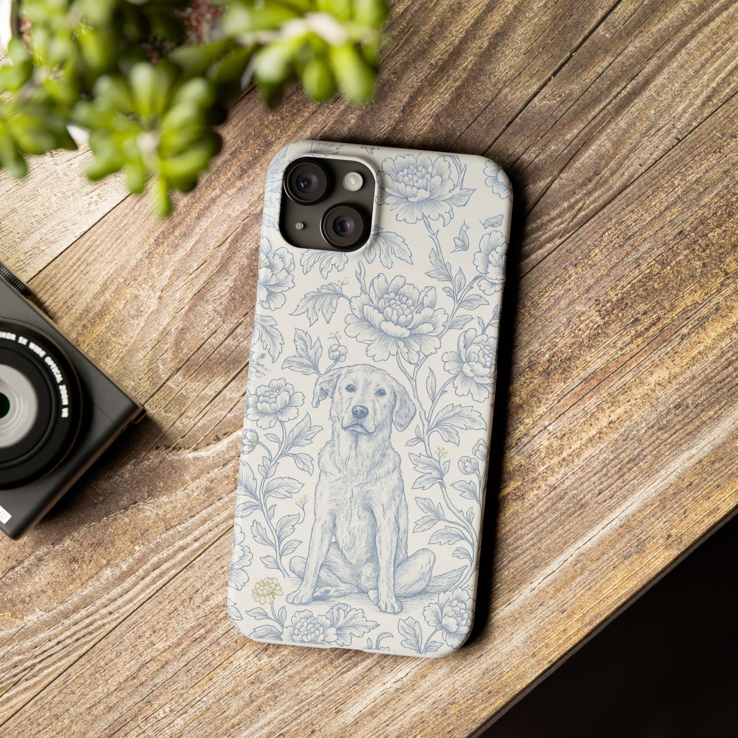 Floral Dog Slim Phone Cases - Perfect for Pet Lovers, Gift for Dog Lovers, Cute Phone Accessories, Dog-Themed Gifts, Floral Design