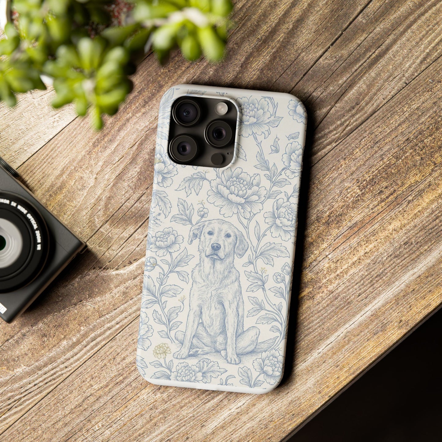 Floral Dog Slim Phone Cases - Perfect for Pet Lovers, Gift for Dog Lovers, Cute Phone Accessories, Dog-Themed Gifts, Floral Design