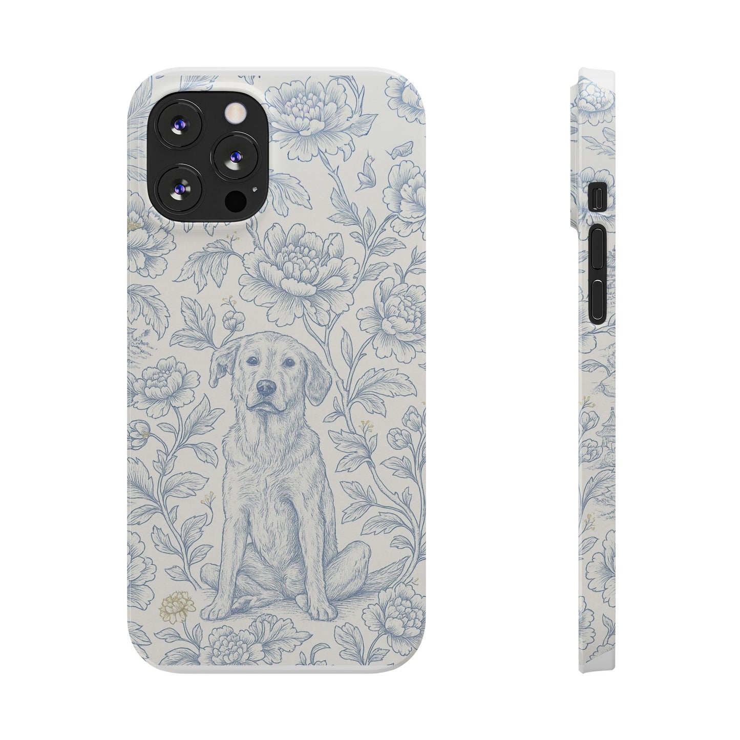 Floral Dog Slim Phone Cases - Perfect for Pet Lovers, Gift for Dog Lovers, Cute Phone Accessories, Dog-Themed Gifts, Floral Design