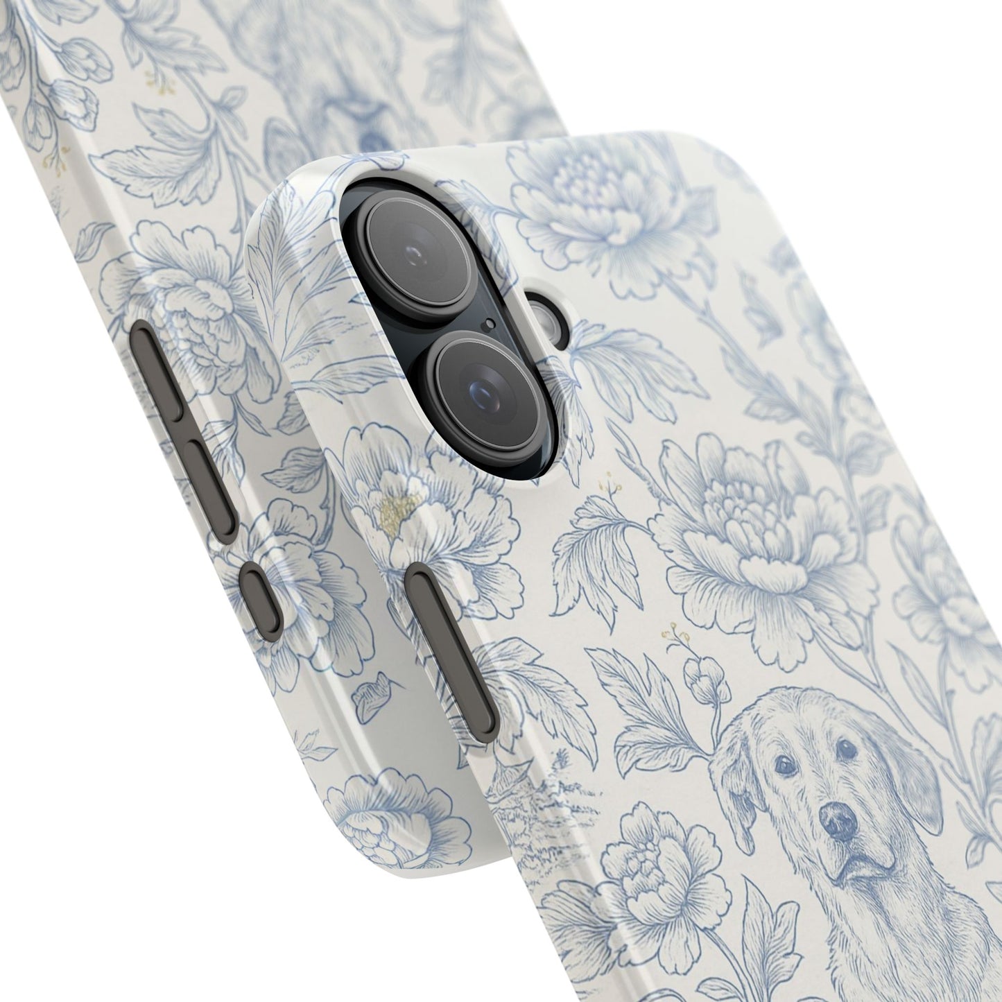 Floral Dog Slim Phone Cases - Perfect for Pet Lovers, Gift for Dog Lovers, Cute Phone Accessories, Dog-Themed Gifts, Floral Design