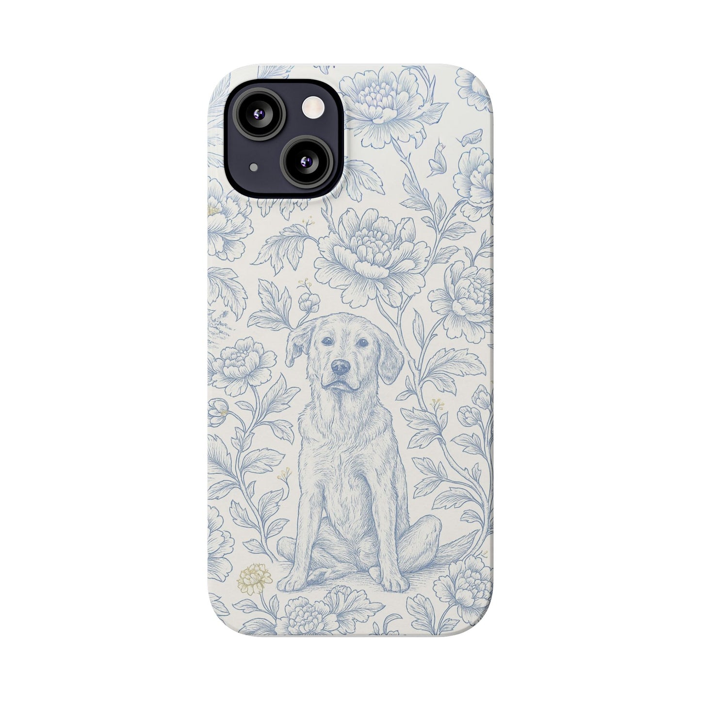 Floral Dog Slim Phone Cases - Perfect for Pet Lovers, Gift for Dog Lovers, Cute Phone Accessories, Dog-Themed Gifts, Floral Design