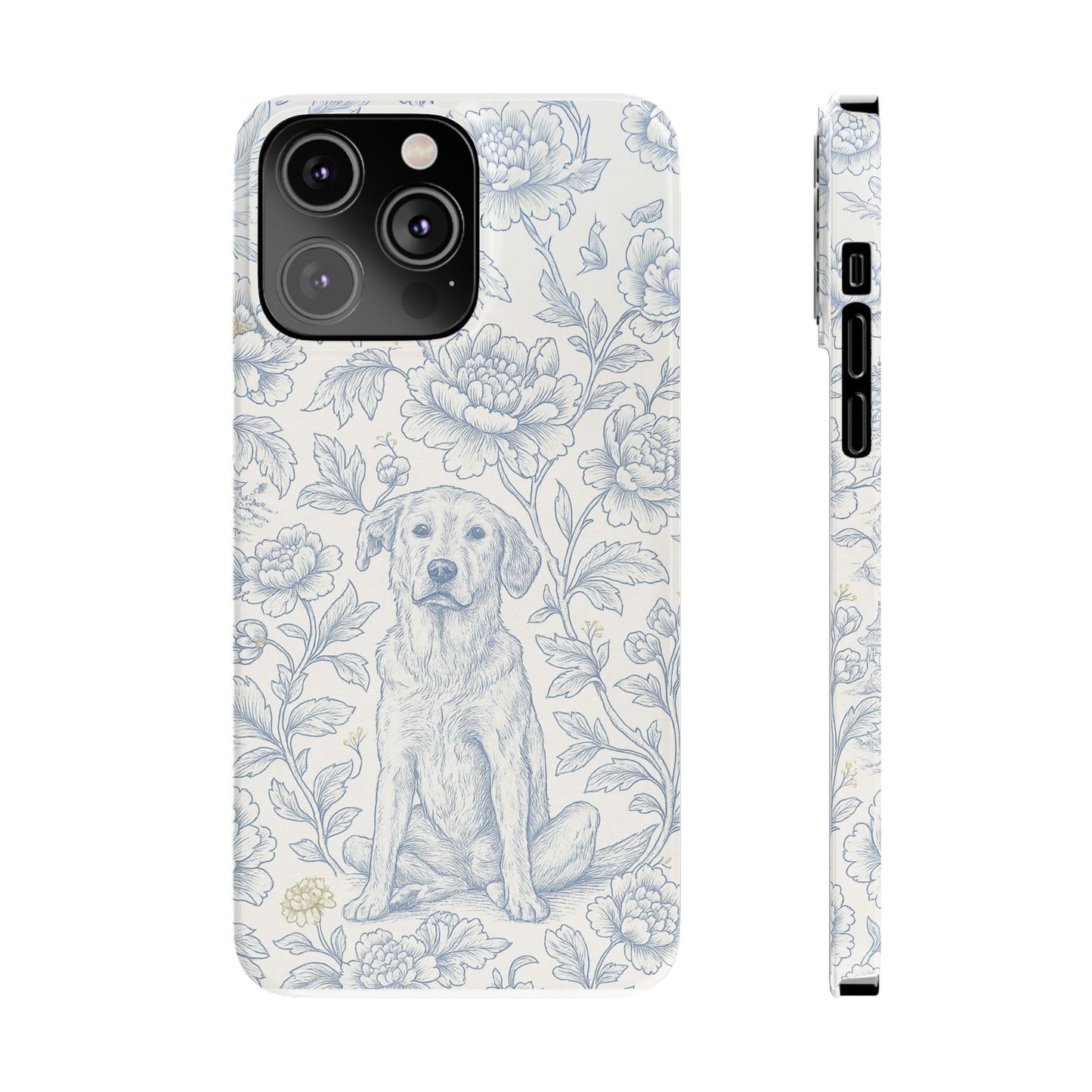 Floral Dog Slim Phone Cases - Perfect for Pet Lovers, Gift for Dog Lovers, Cute Phone Accessories, Dog-Themed Gifts, Floral Design