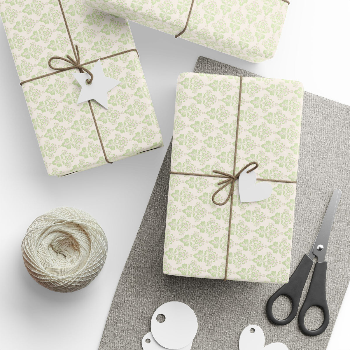 Green and Pink Ikat Gift Wrap