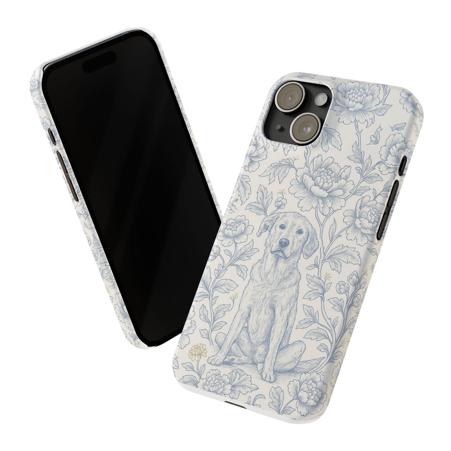 Floral Dog Slim Phone Cases - Perfect for Pet Lovers, Gift for Dog Lovers, Cute Phone Accessories, Dog-Themed Gifts, Floral Design