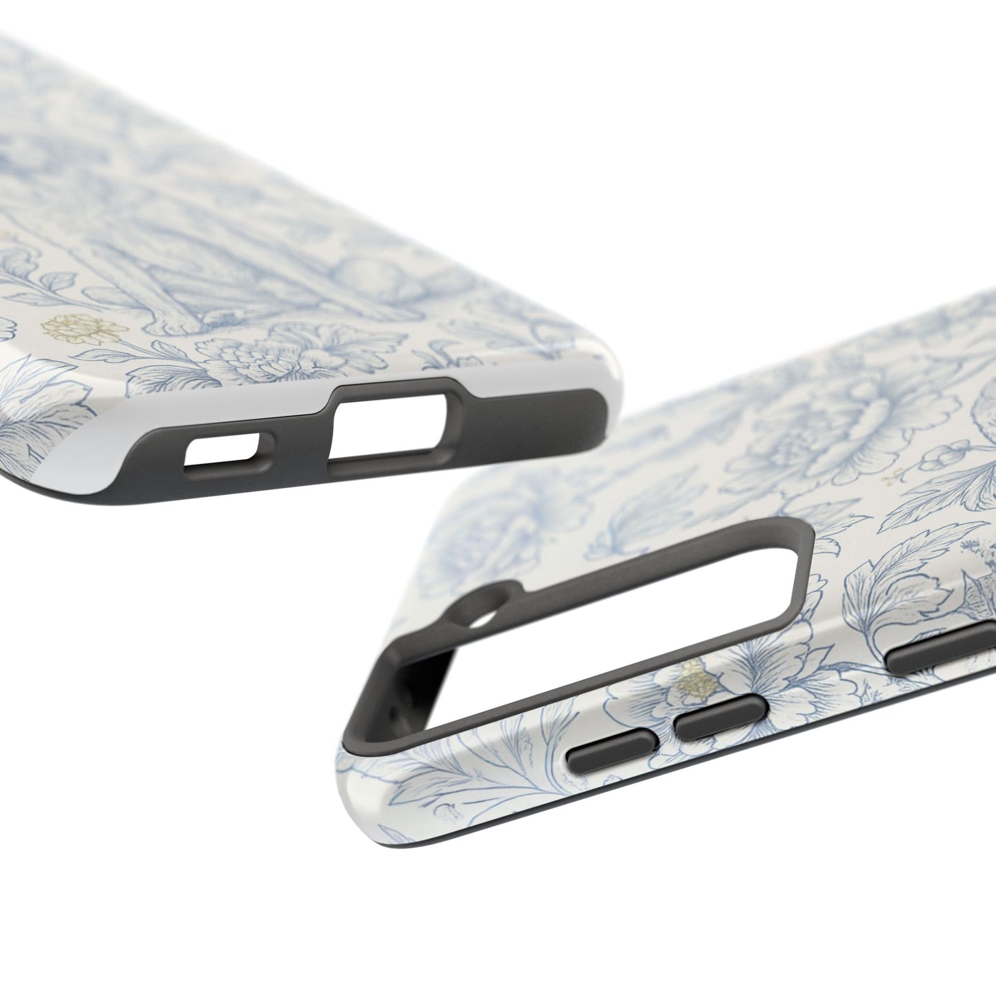 Phone Case - Custom Chinoiserie Dog Artwork in Blue and White