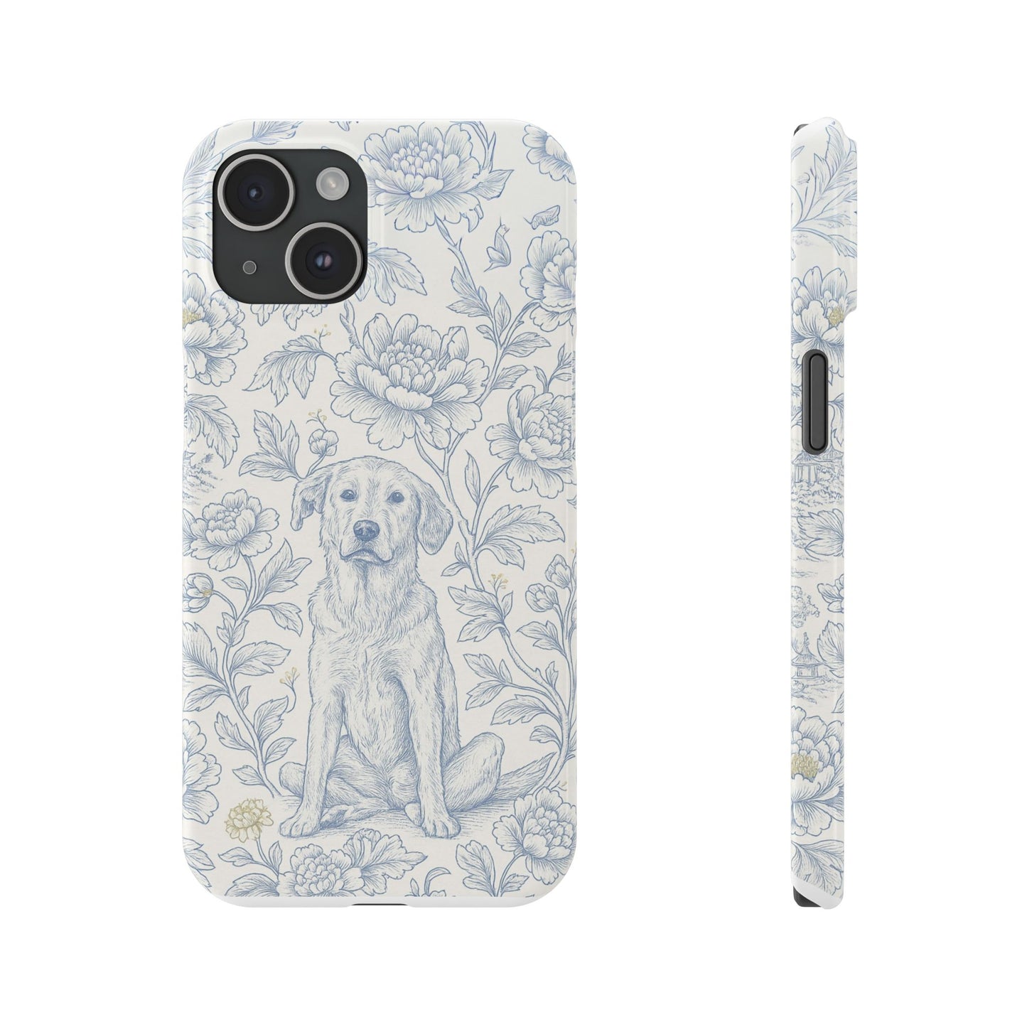 Floral Dog Slim Phone Cases - Perfect for Pet Lovers, Gift for Dog Lovers, Cute Phone Accessories, Dog-Themed Gifts, Floral Design