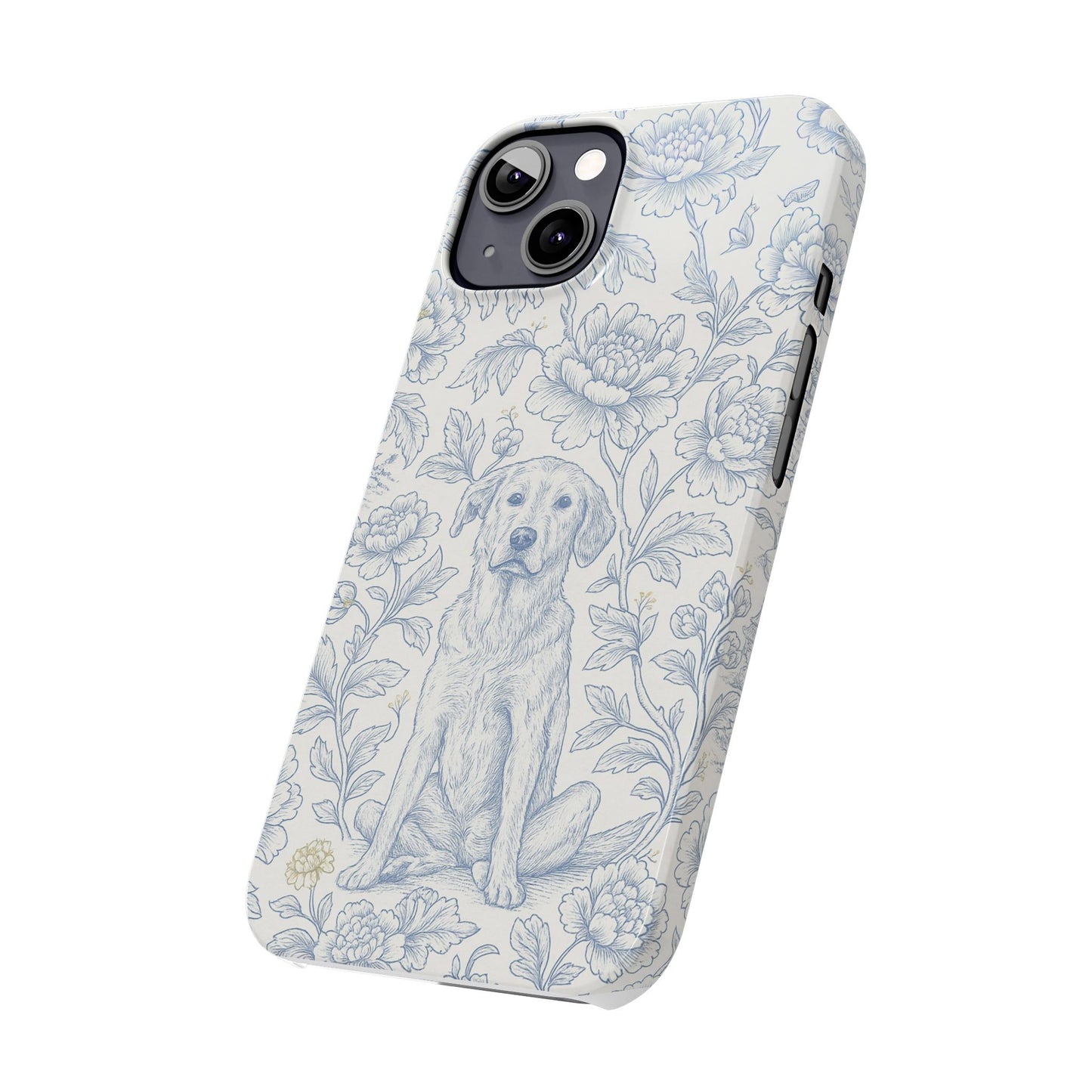 Floral Dog Slim Phone Cases - Perfect for Pet Lovers, Gift for Dog Lovers, Cute Phone Accessories, Dog-Themed Gifts, Floral Design