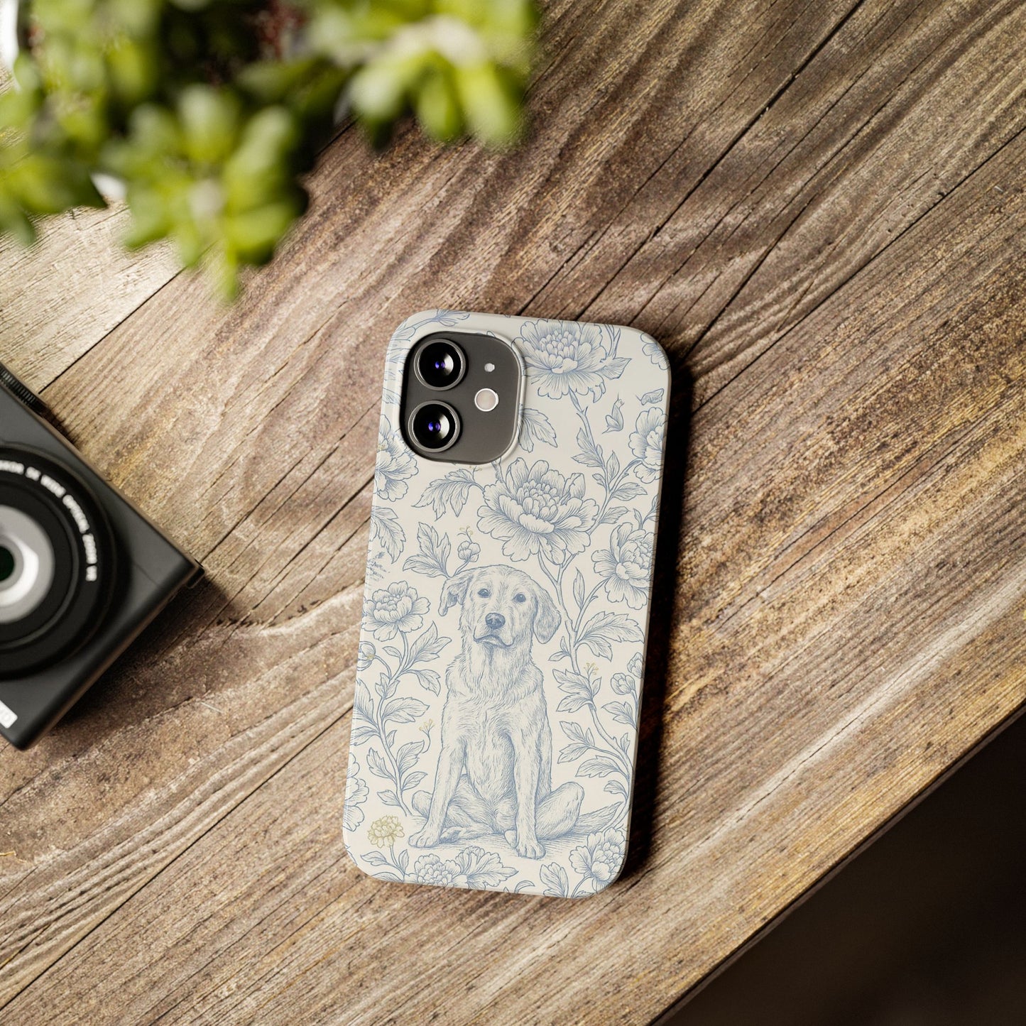 Floral Dog Slim Phone Cases - Perfect for Pet Lovers, Gift for Dog Lovers, Cute Phone Accessories, Dog-Themed Gifts, Floral Design