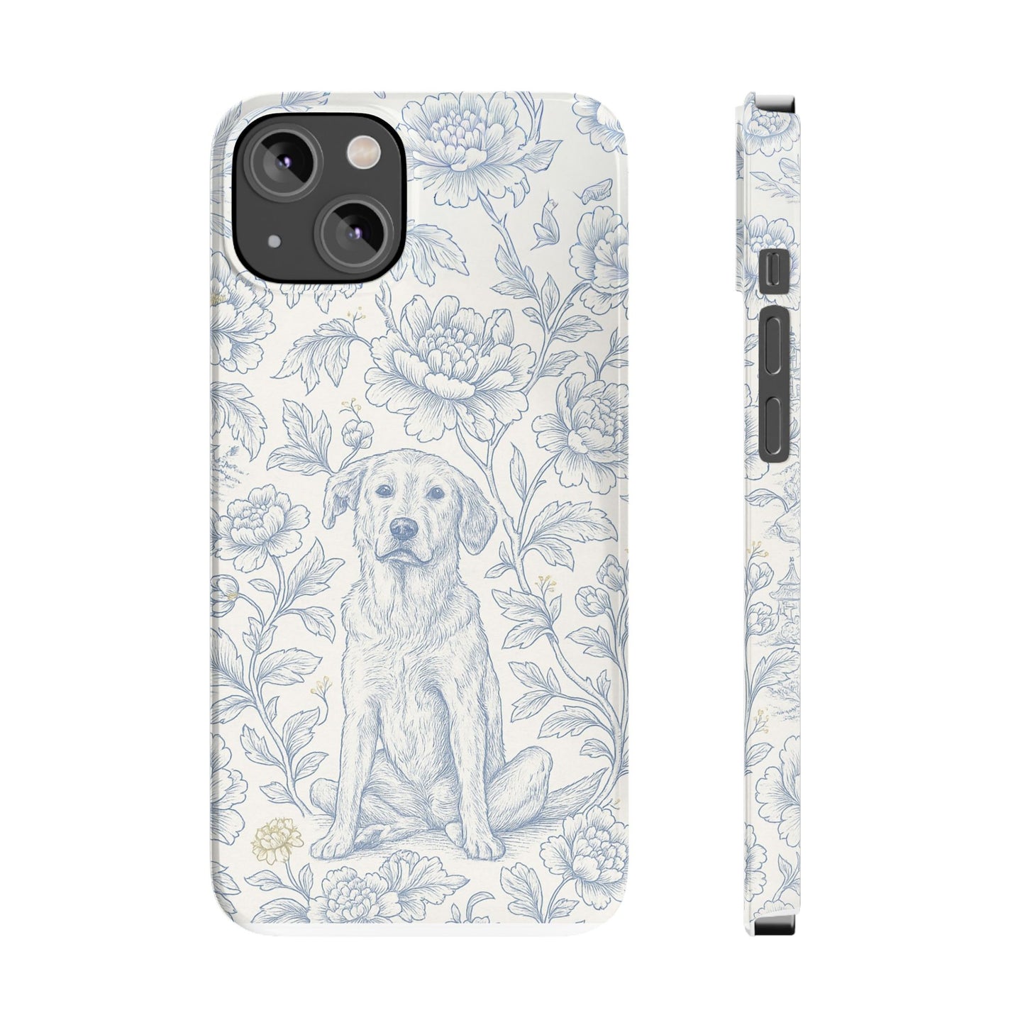 Floral Dog Slim Phone Cases - Perfect for Pet Lovers, Gift for Dog Lovers, Cute Phone Accessories, Dog-Themed Gifts, Floral Design