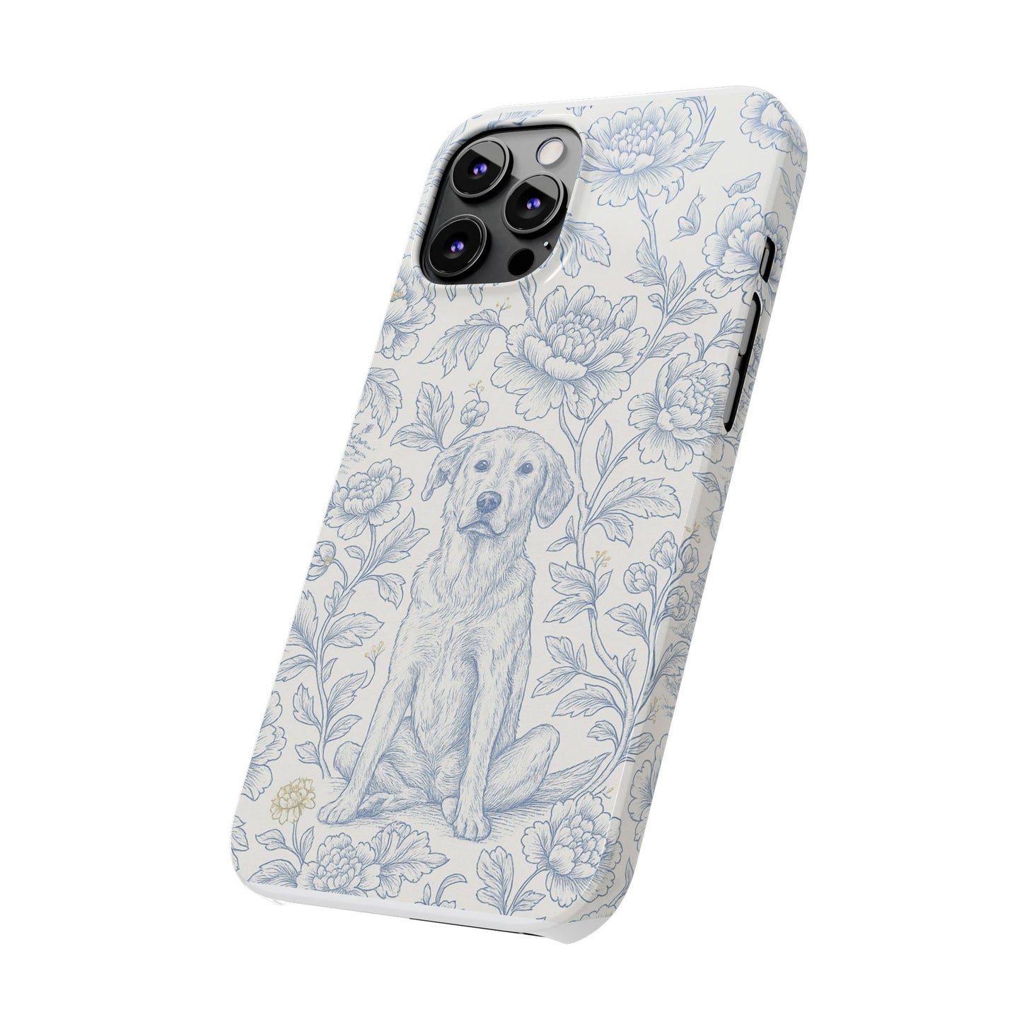 Floral Dog Slim Phone Cases - Perfect for Pet Lovers, Gift for Dog Lovers, Cute Phone Accessories, Dog-Themed Gifts, Floral Design