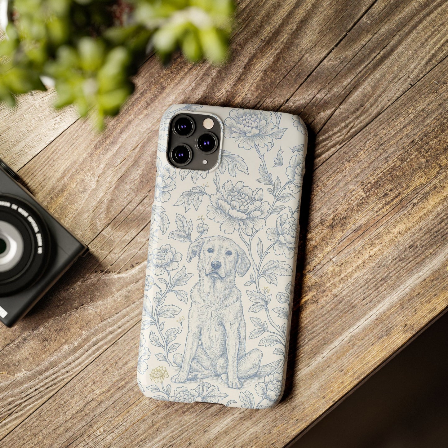 Floral Dog Slim Phone Cases - Perfect for Pet Lovers, Gift for Dog Lovers, Cute Phone Accessories, Dog-Themed Gifts, Floral Design