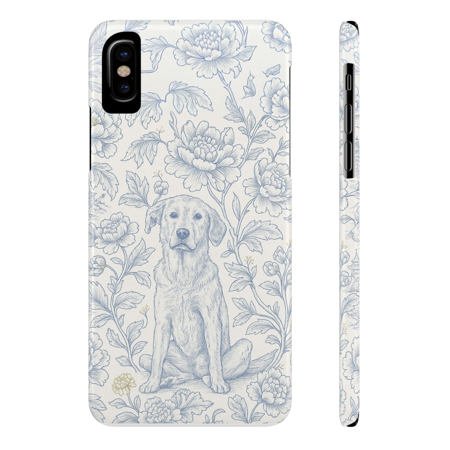Floral Dog Slim Phone Cases - Perfect for Pet Lovers, Gift for Dog Lovers, Cute Phone Accessories, Dog-Themed Gifts, Floral Design