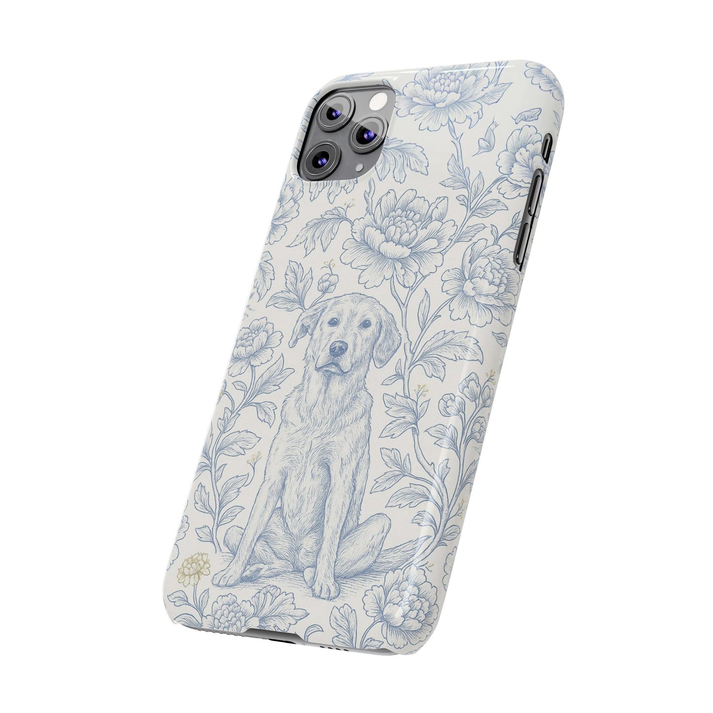 Floral Dog Slim Phone Cases - Perfect for Pet Lovers, Gift for Dog Lovers, Cute Phone Accessories, Dog-Themed Gifts, Floral Design