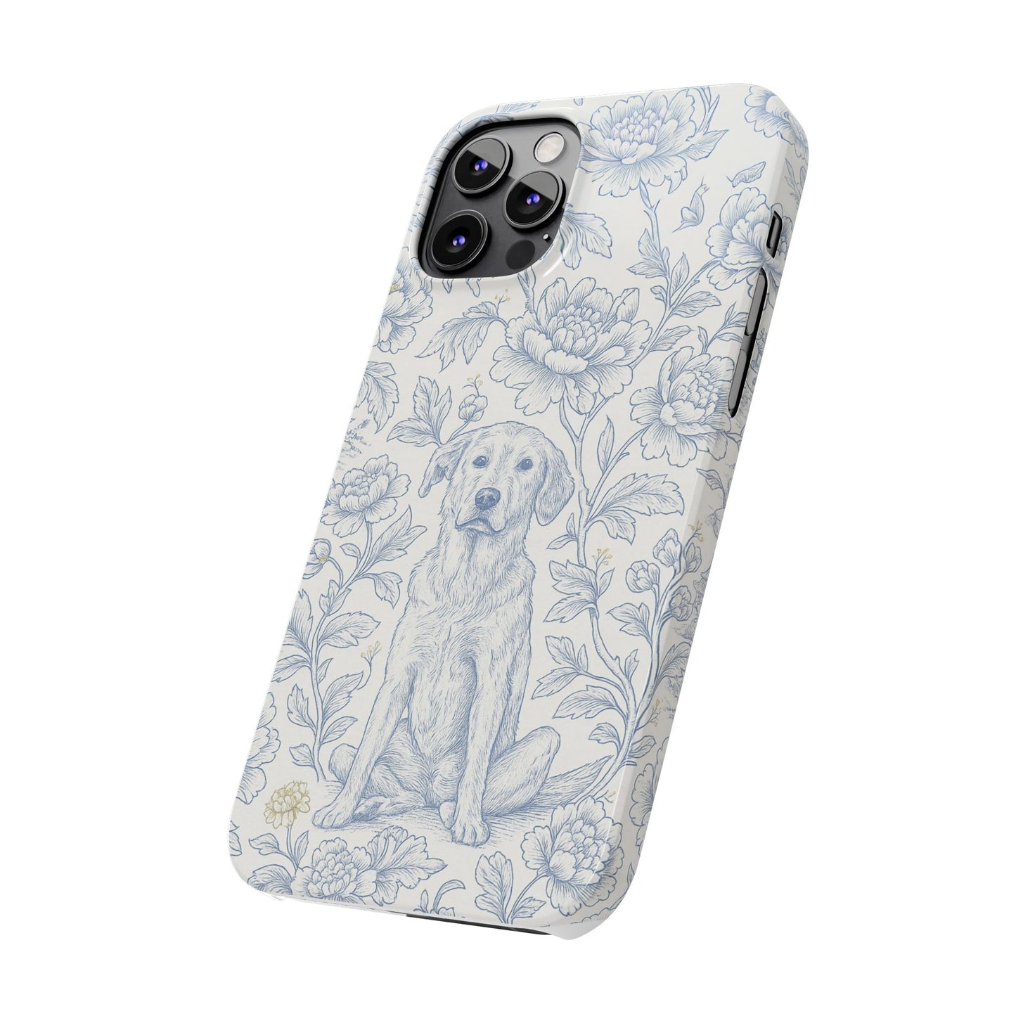 Floral Dog Slim Phone Cases - Perfect for Pet Lovers, Gift for Dog Lovers, Cute Phone Accessories, Dog-Themed Gifts, Floral Design
