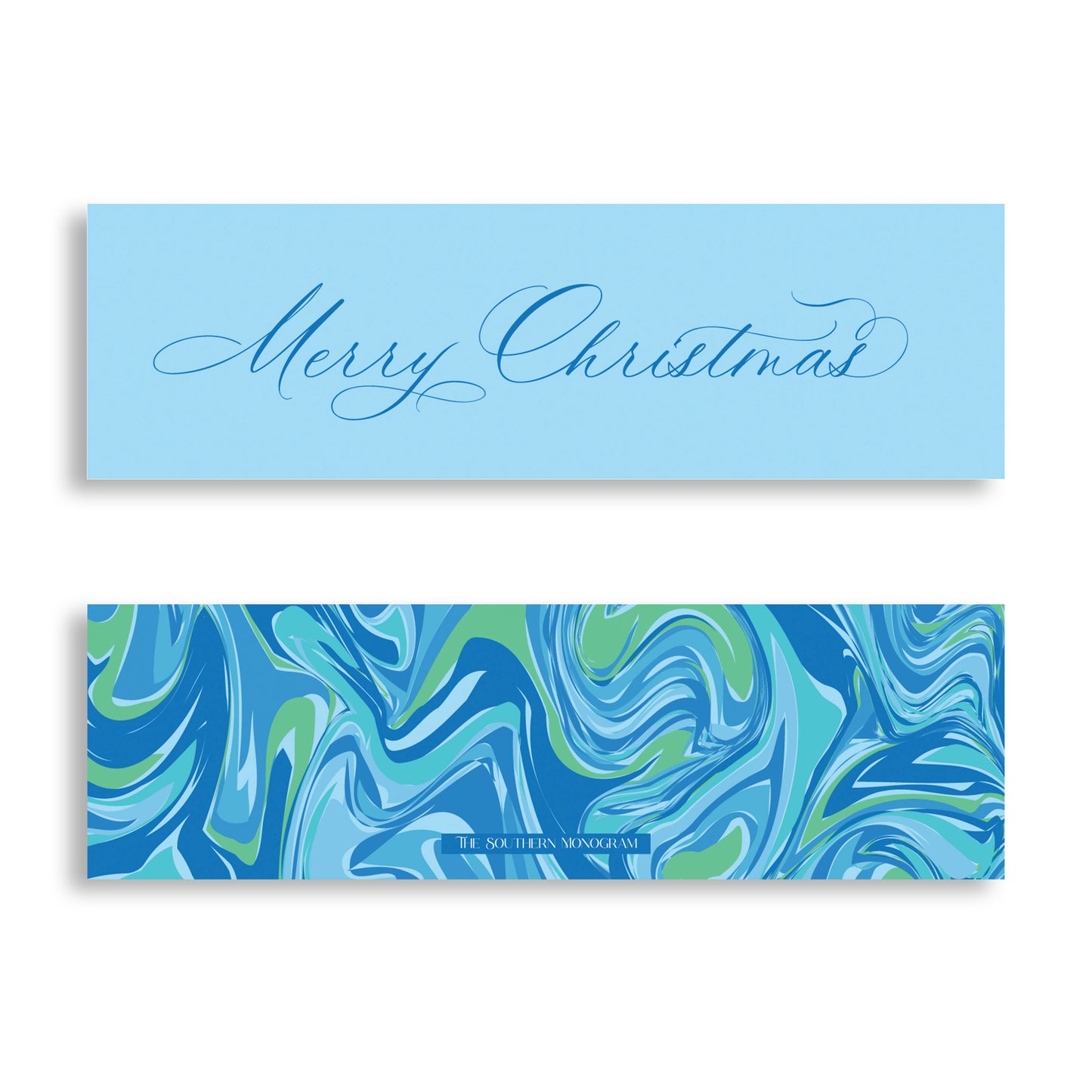 Blue Lagoon Marble Skinny Gift Tags