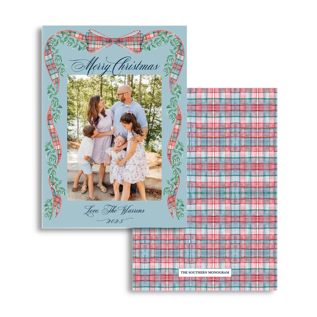 Watercolor Tartan Plaid Holiday Card