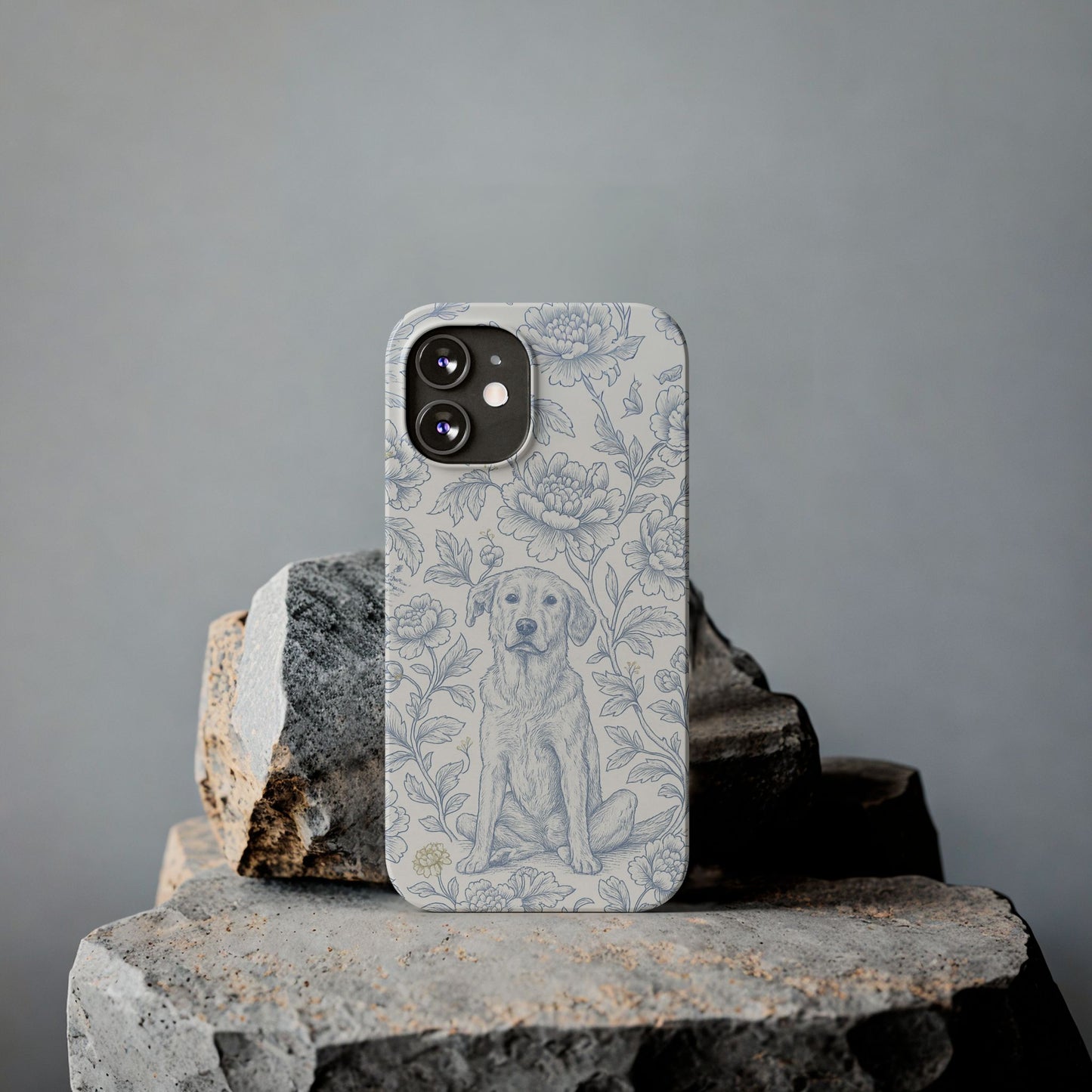 Floral Dog Slim Phone Cases - Perfect for Pet Lovers, Gift for Dog Lovers, Cute Phone Accessories, Dog-Themed Gifts, Floral Design