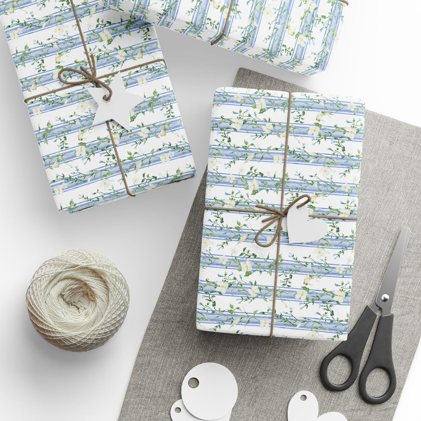 Carolina Stripes and Flowers Wrapping Paper