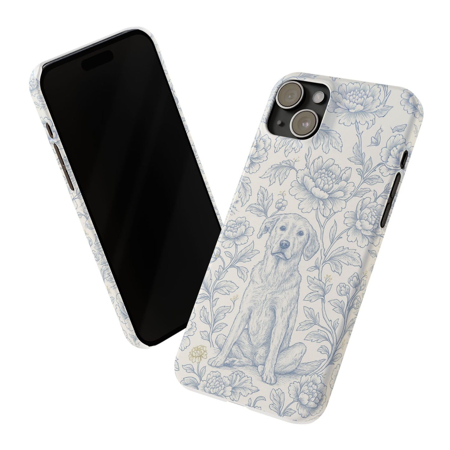 Floral Dog Slim Phone Cases - Perfect for Pet Lovers, Gift for Dog Lovers, Cute Phone Accessories, Dog-Themed Gifts, Floral Design