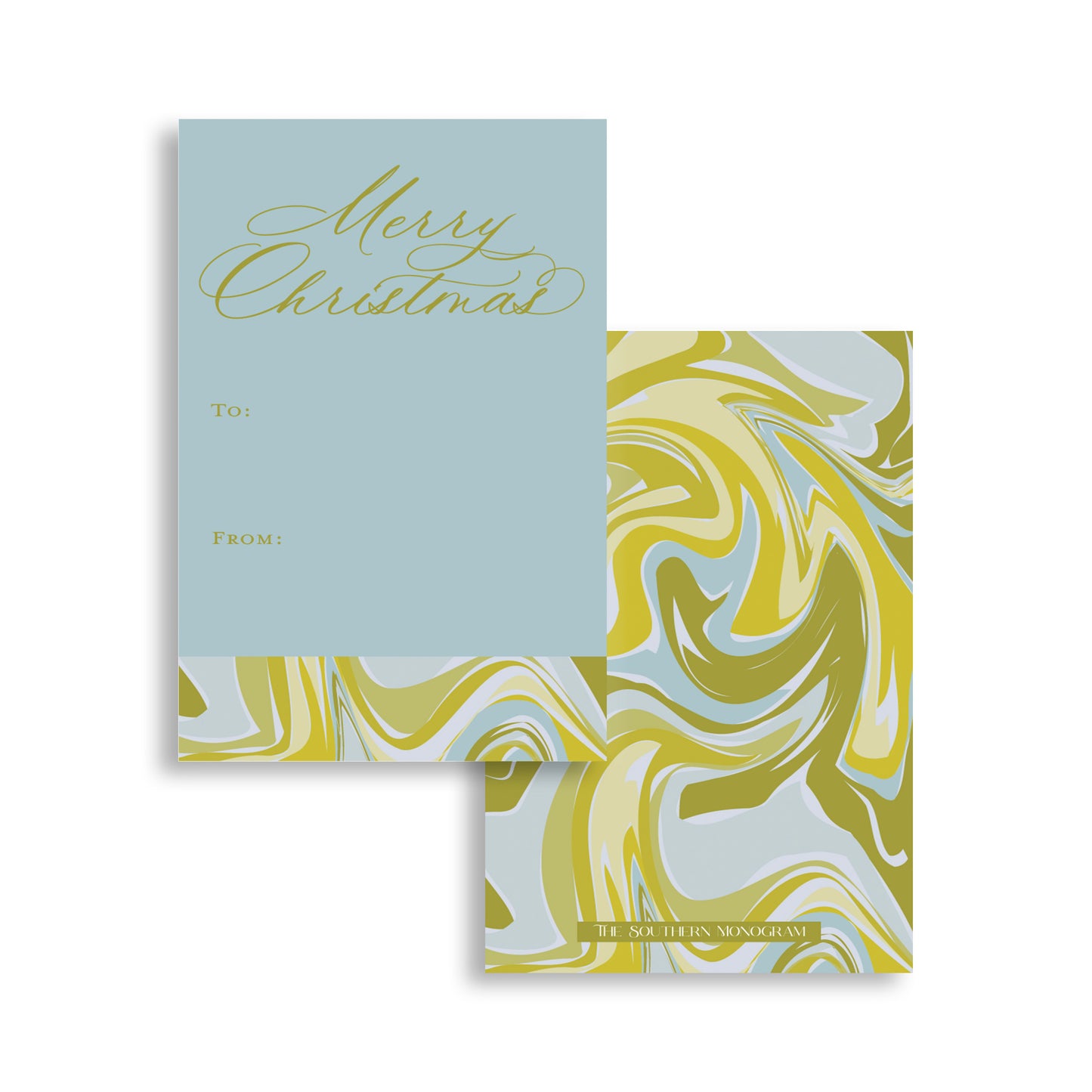 Ocean Moss Marble Vertical Gift Tags
