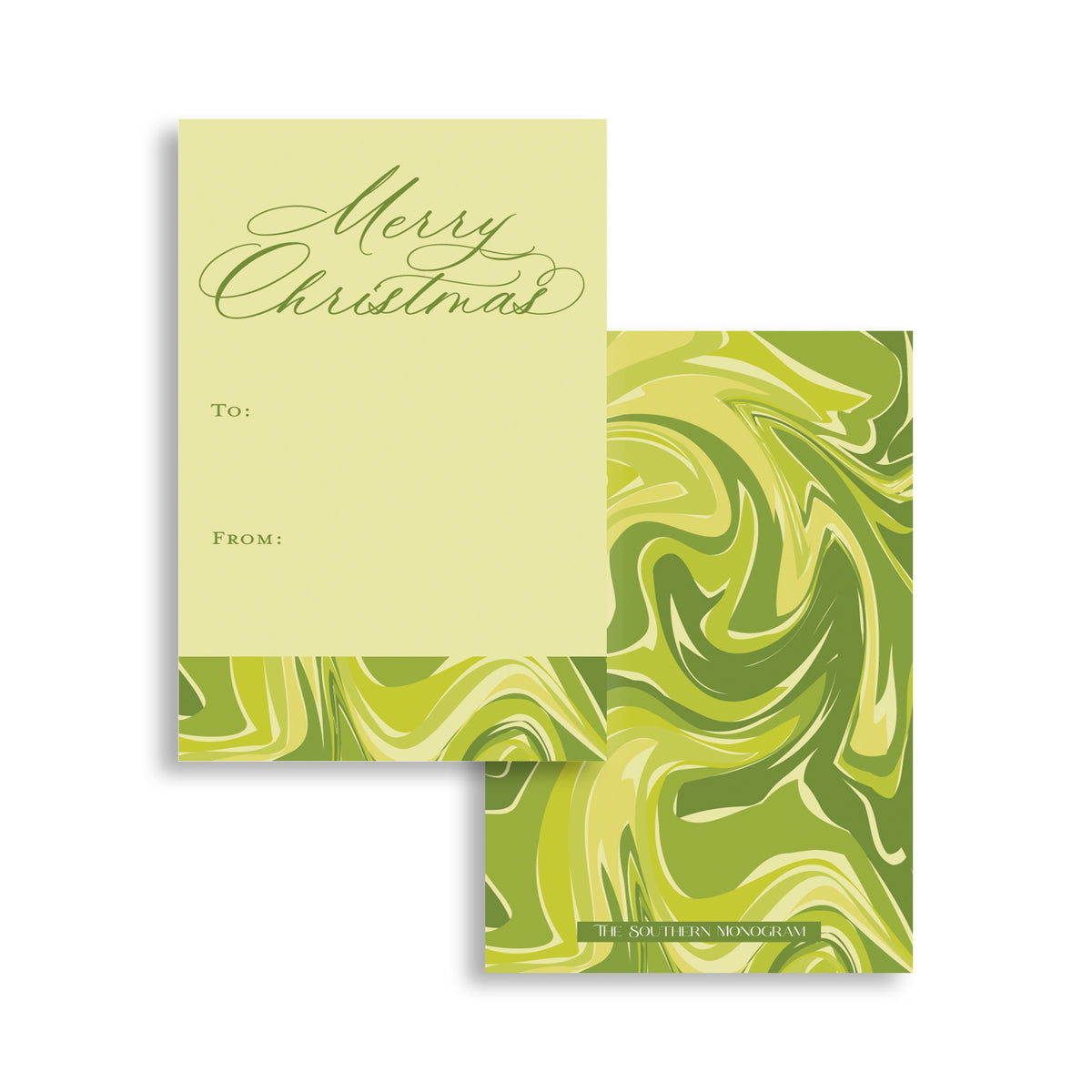 Lime Green Marble Vertical Gift Tags