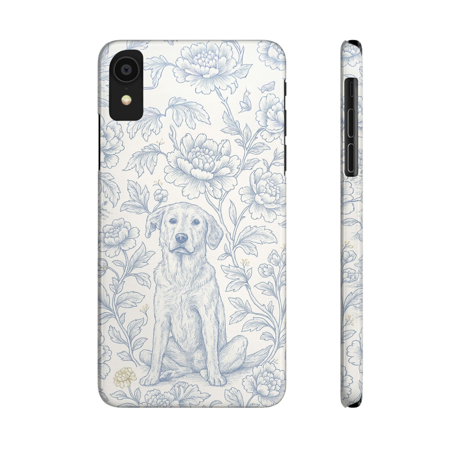 Floral Dog Slim Phone Cases - Perfect for Pet Lovers, Gift for Dog Lovers, Cute Phone Accessories, Dog-Themed Gifts, Floral Design