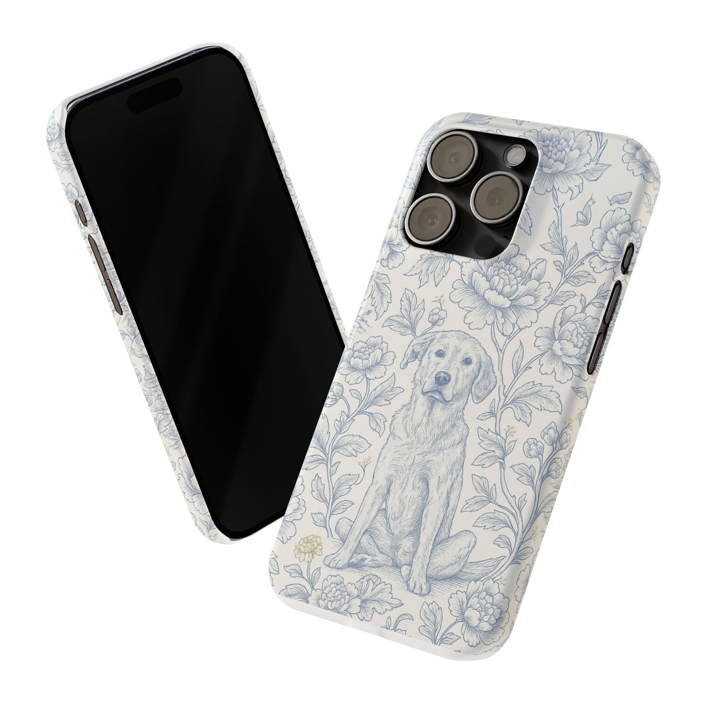 Floral Dog Slim Phone Cases - Perfect for Pet Lovers, Gift for Dog Lovers, Cute Phone Accessories, Dog-Themed Gifts, Floral Design