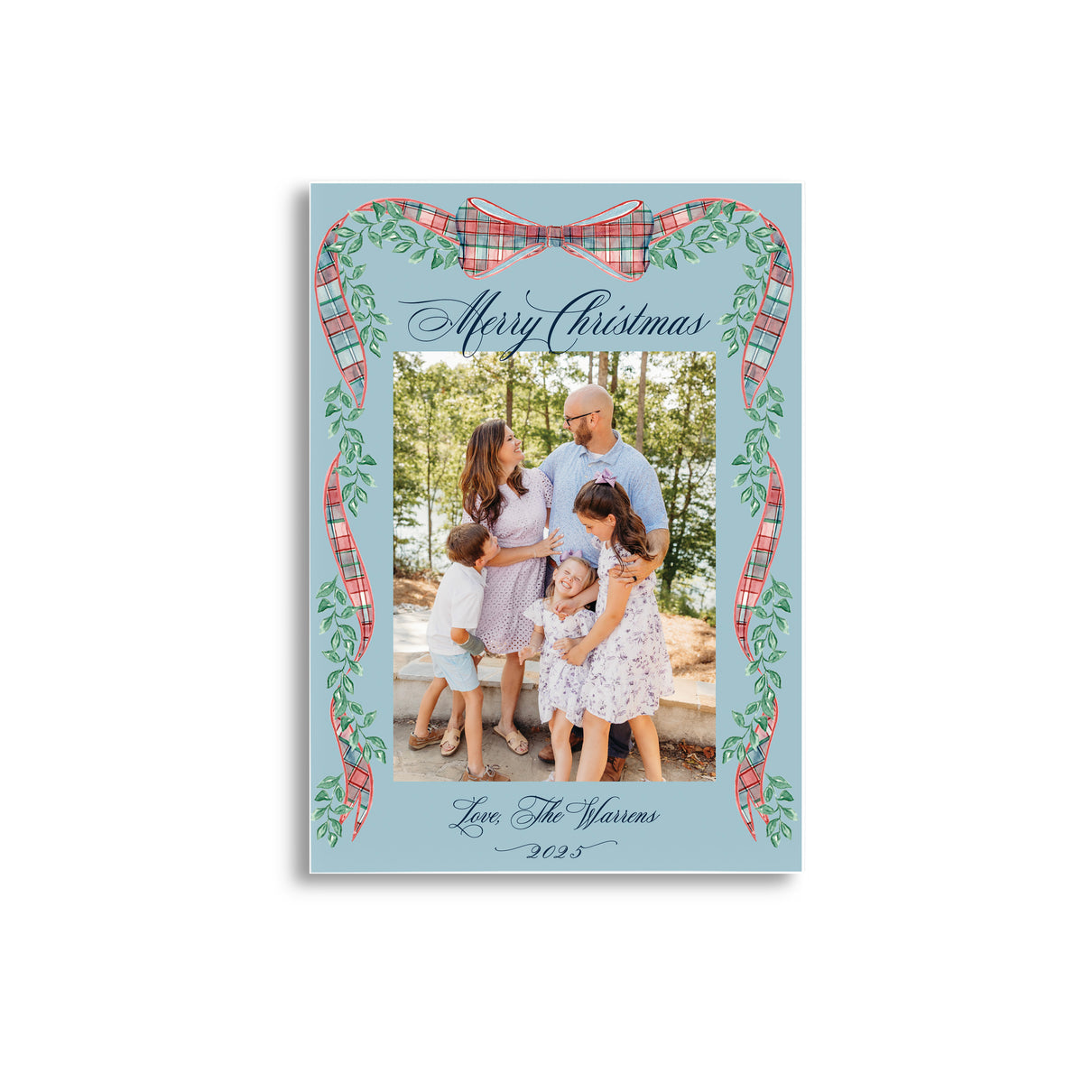 Watercolor Tartan Plaid Holiday Card