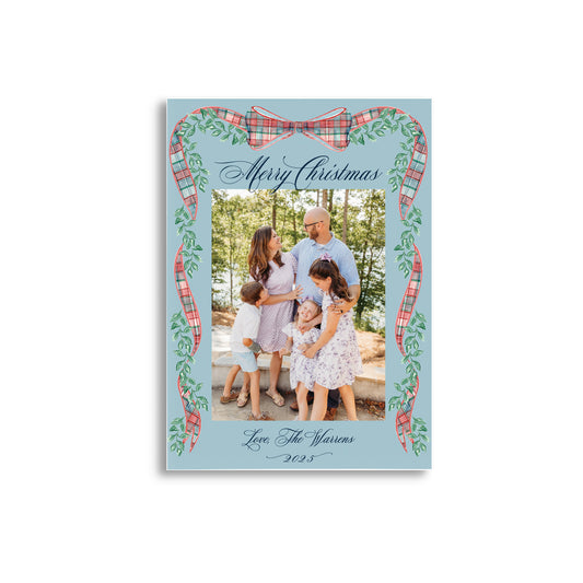 Watercolor Tartan Plaid Holiday Card
