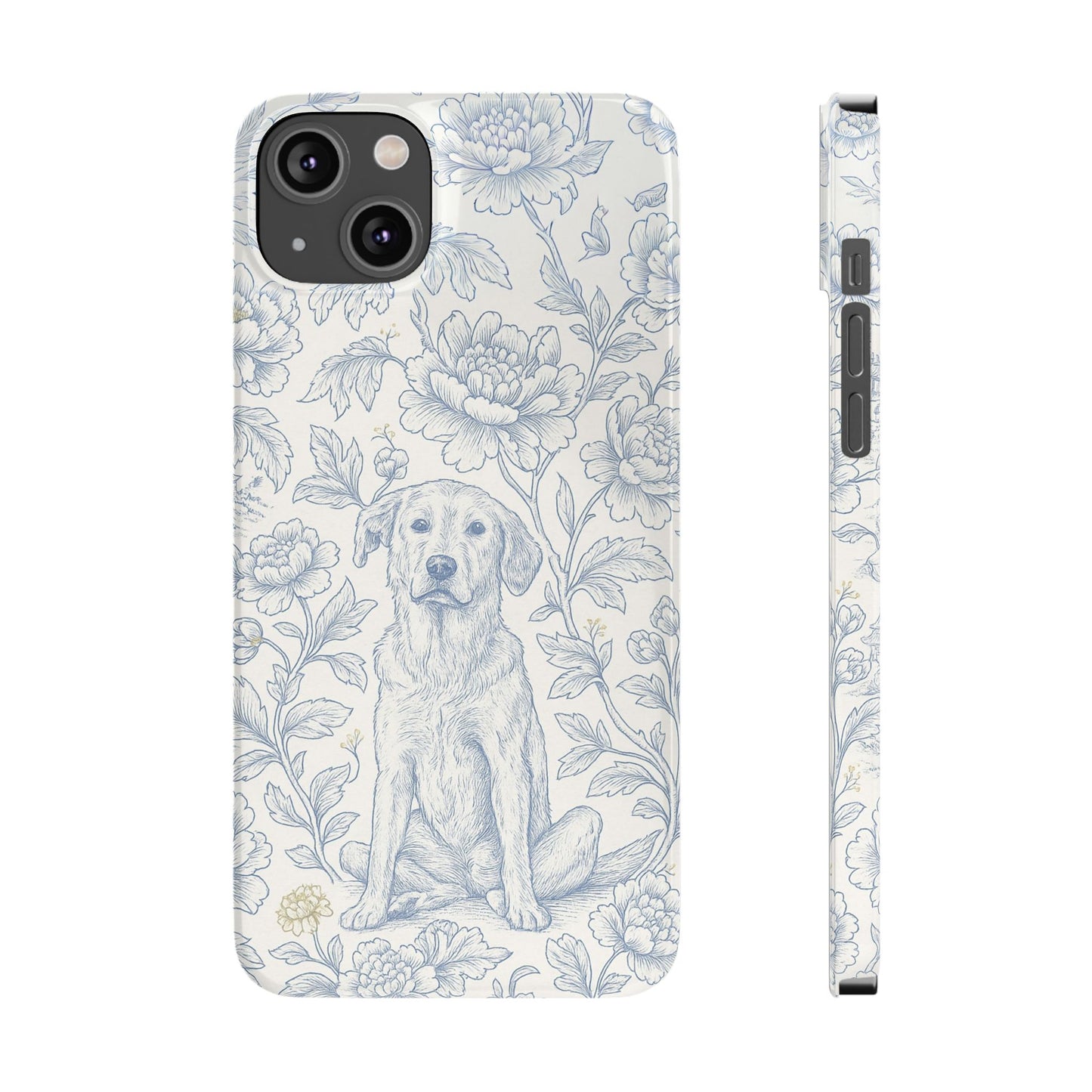 Floral Dog Slim Phone Cases - Perfect for Pet Lovers, Gift for Dog Lovers, Cute Phone Accessories, Dog-Themed Gifts, Floral Design