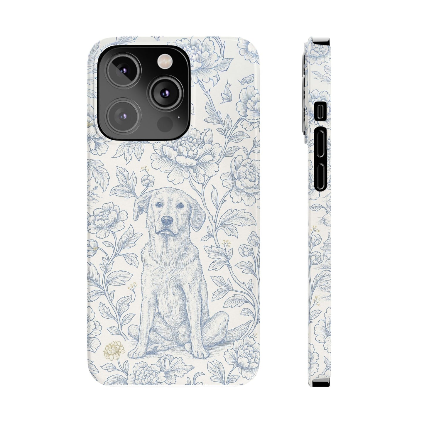 Floral Dog Slim Phone Cases - Perfect for Pet Lovers, Gift for Dog Lovers, Cute Phone Accessories, Dog-Themed Gifts, Floral Design
