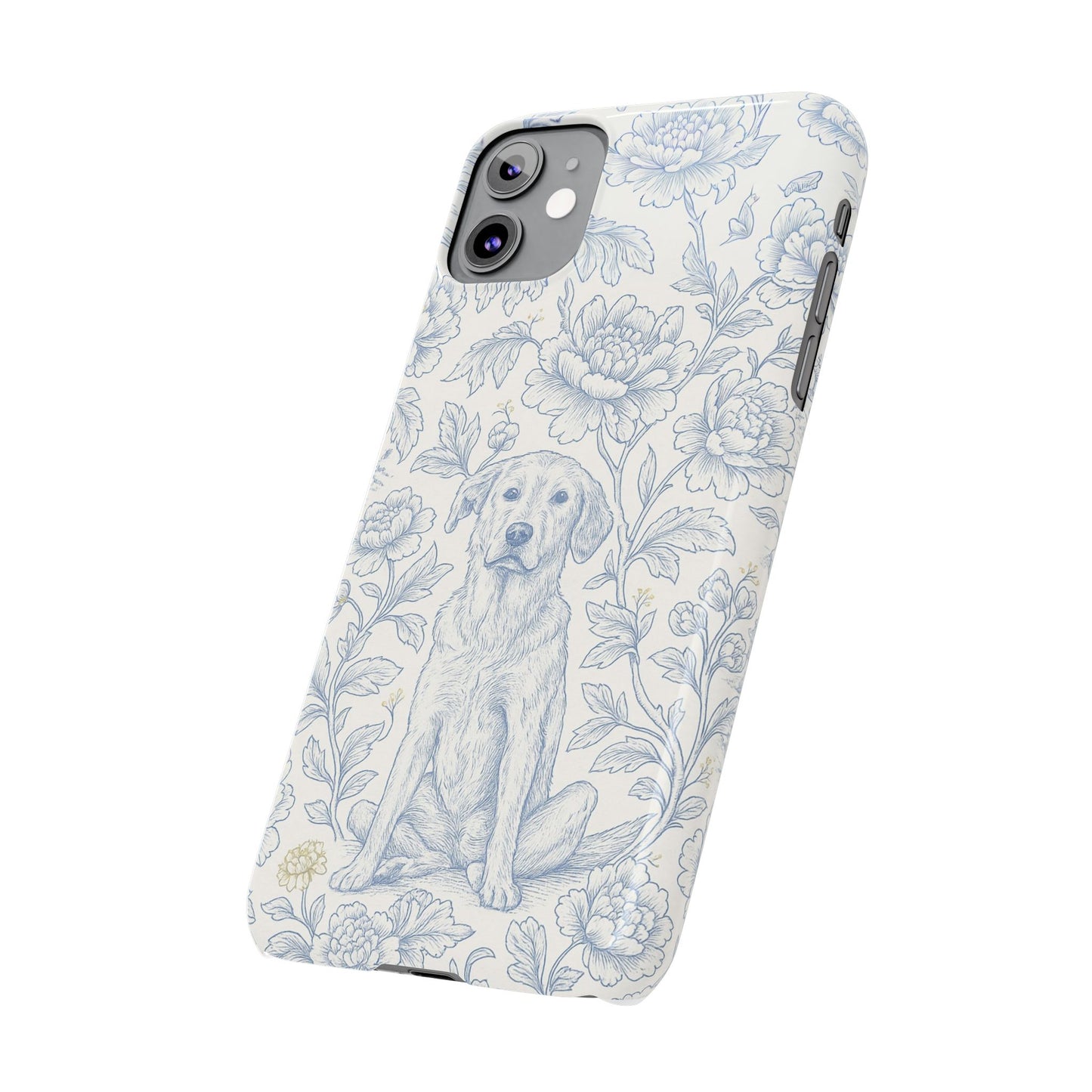 Floral Dog Slim Phone Cases - Perfect for Pet Lovers, Gift for Dog Lovers, Cute Phone Accessories, Dog-Themed Gifts, Floral Design