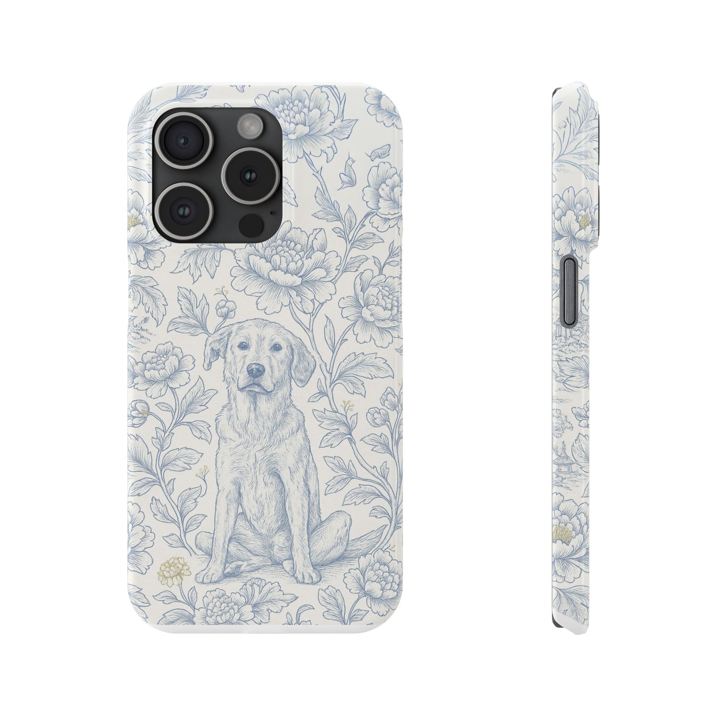 Floral Dog Slim Phone Cases - Perfect for Pet Lovers, Gift for Dog Lovers, Cute Phone Accessories, Dog-Themed Gifts, Floral Design