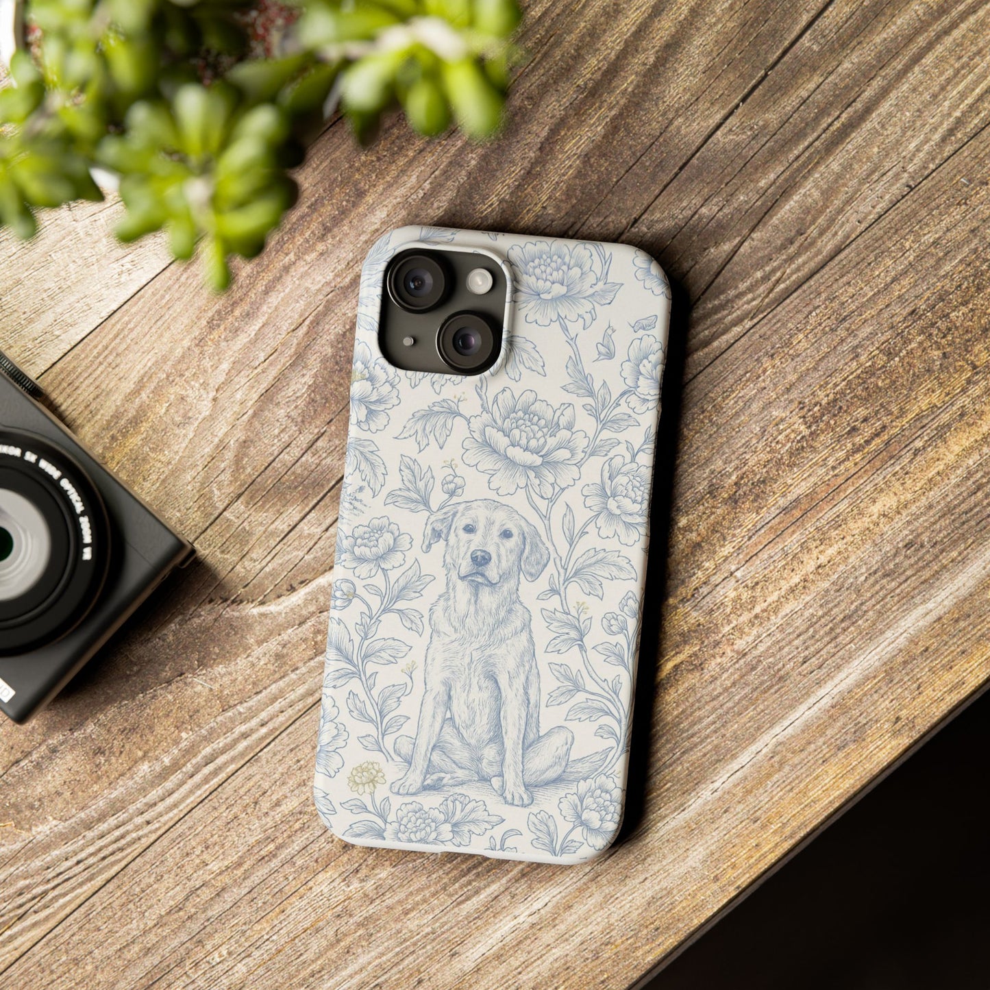 Floral Dog Slim Phone Cases - Perfect for Pet Lovers, Gift for Dog Lovers, Cute Phone Accessories, Dog-Themed Gifts, Floral Design