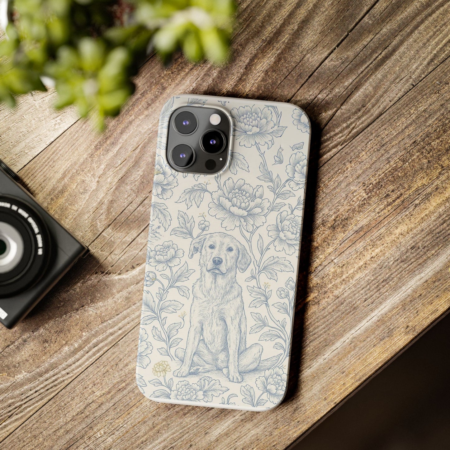 Floral Dog Slim Phone Cases - Perfect for Pet Lovers, Gift for Dog Lovers, Cute Phone Accessories, Dog-Themed Gifts, Floral Design