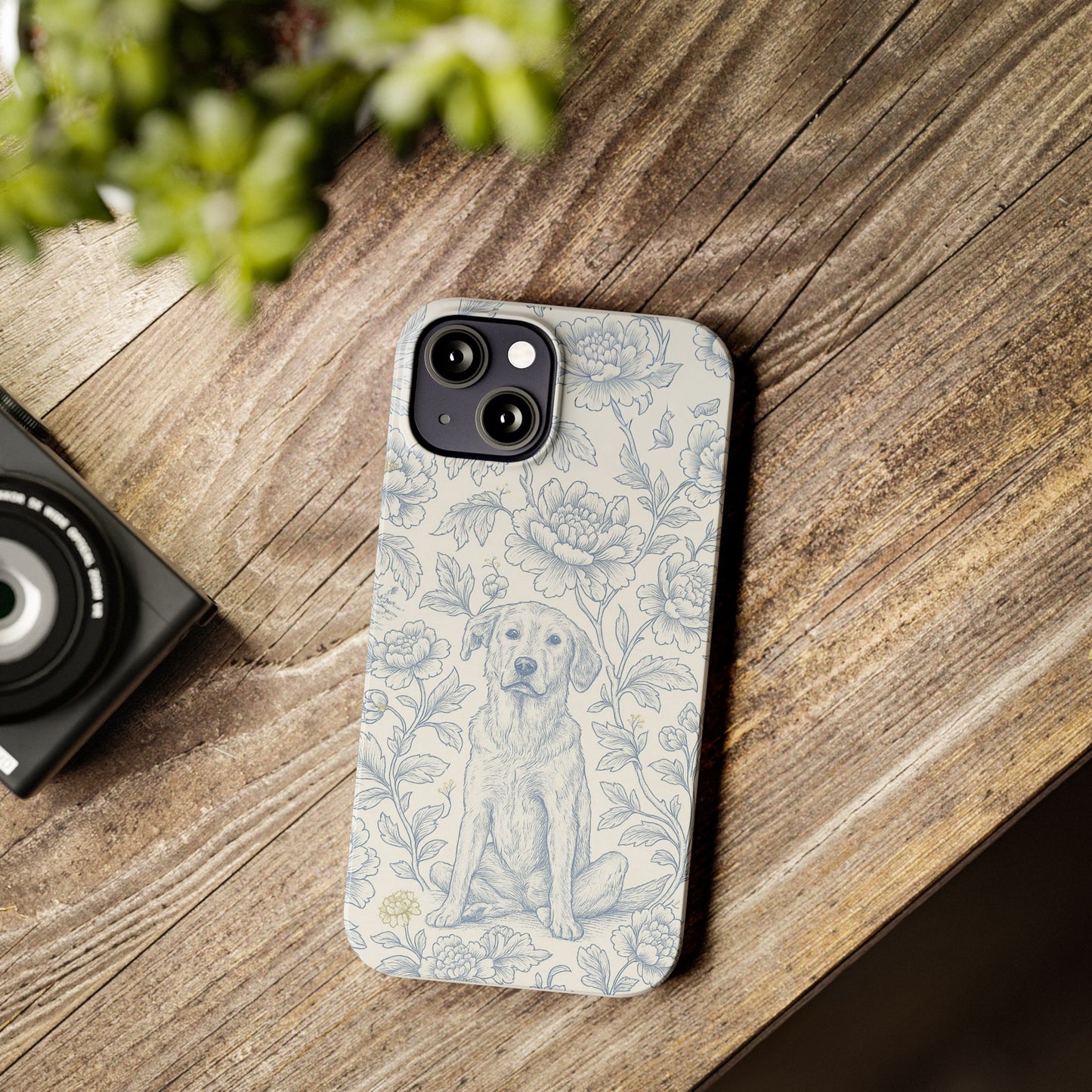 Floral Dog Slim Phone Cases - Perfect for Pet Lovers, Gift for Dog Lovers, Cute Phone Accessories, Dog-Themed Gifts, Floral Design