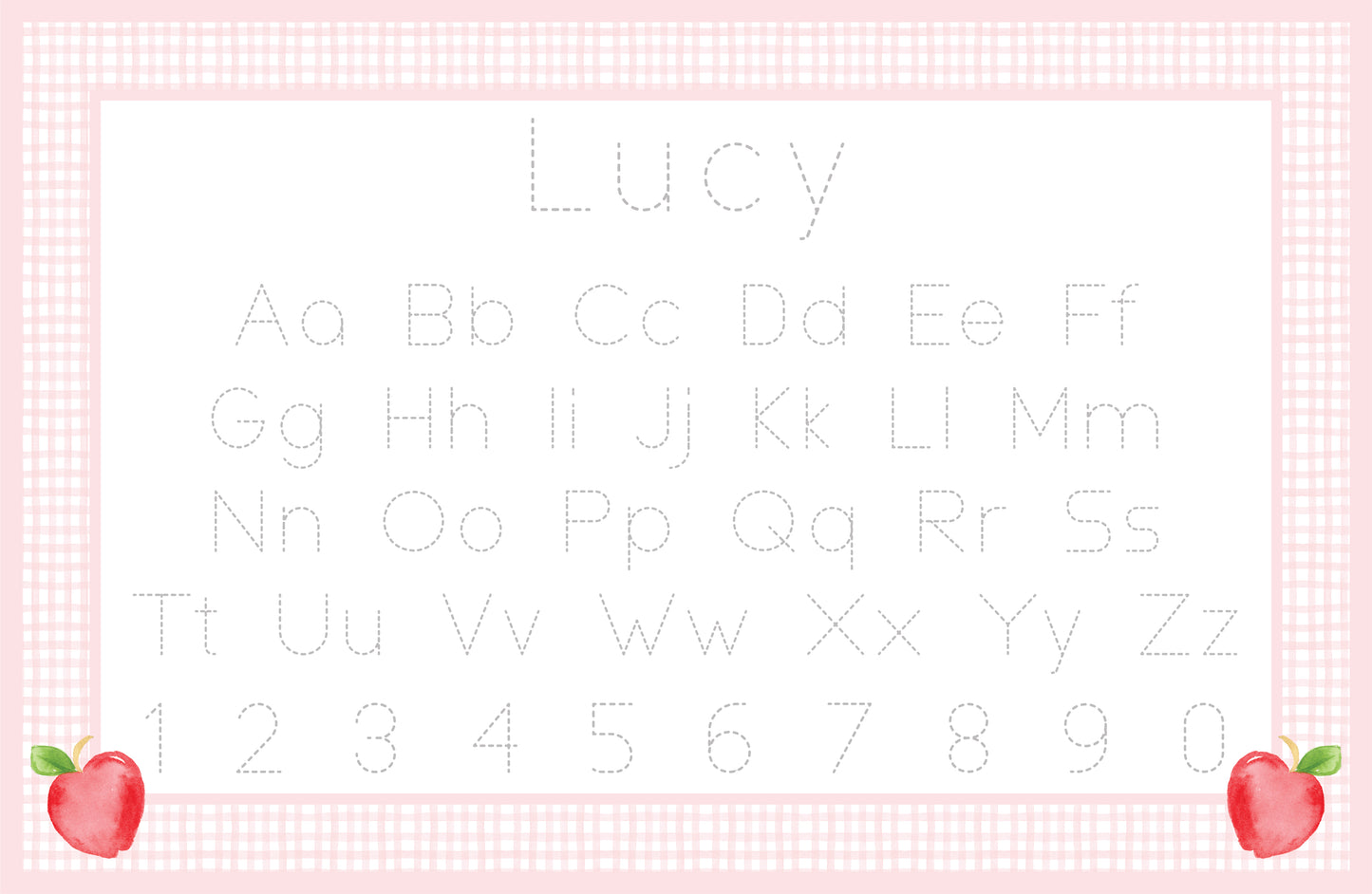 Pink Gingham and Apples Placemat