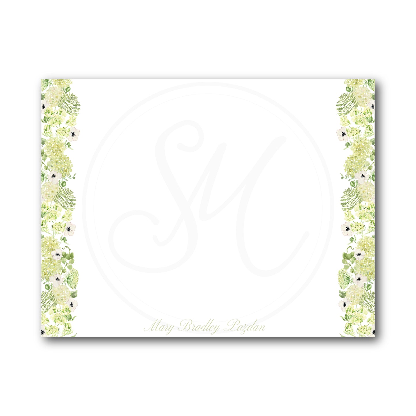 Green Hydrangea Notecard
