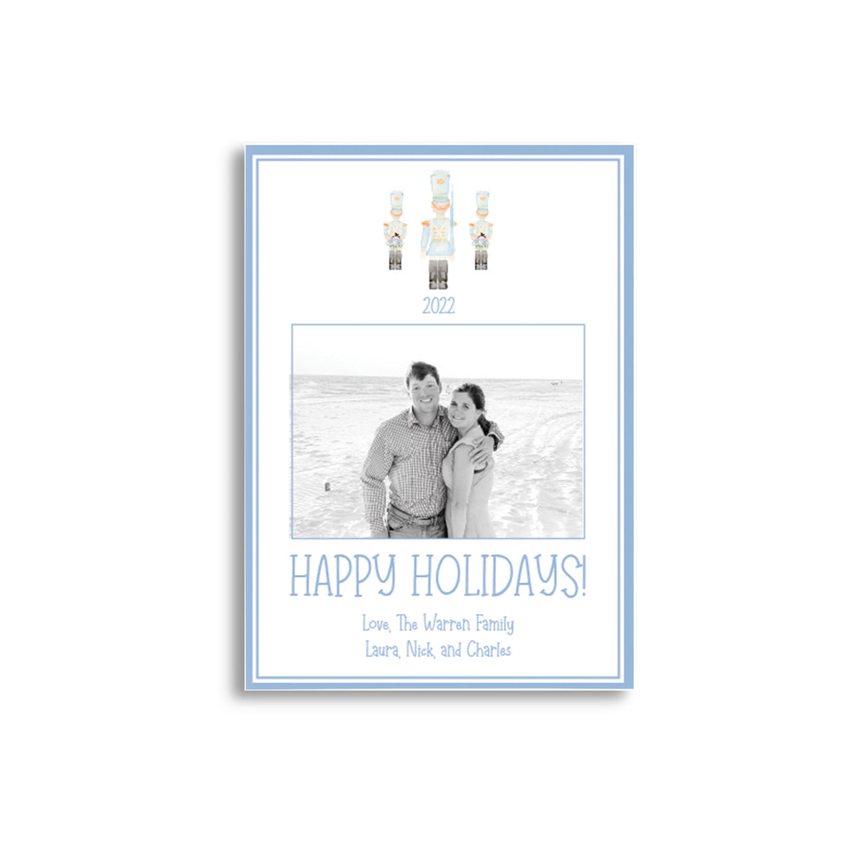 Nutcrackers in Blue Holiday Card