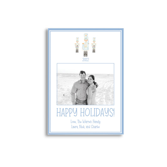 Nutcrackers in Blue Holiday Card