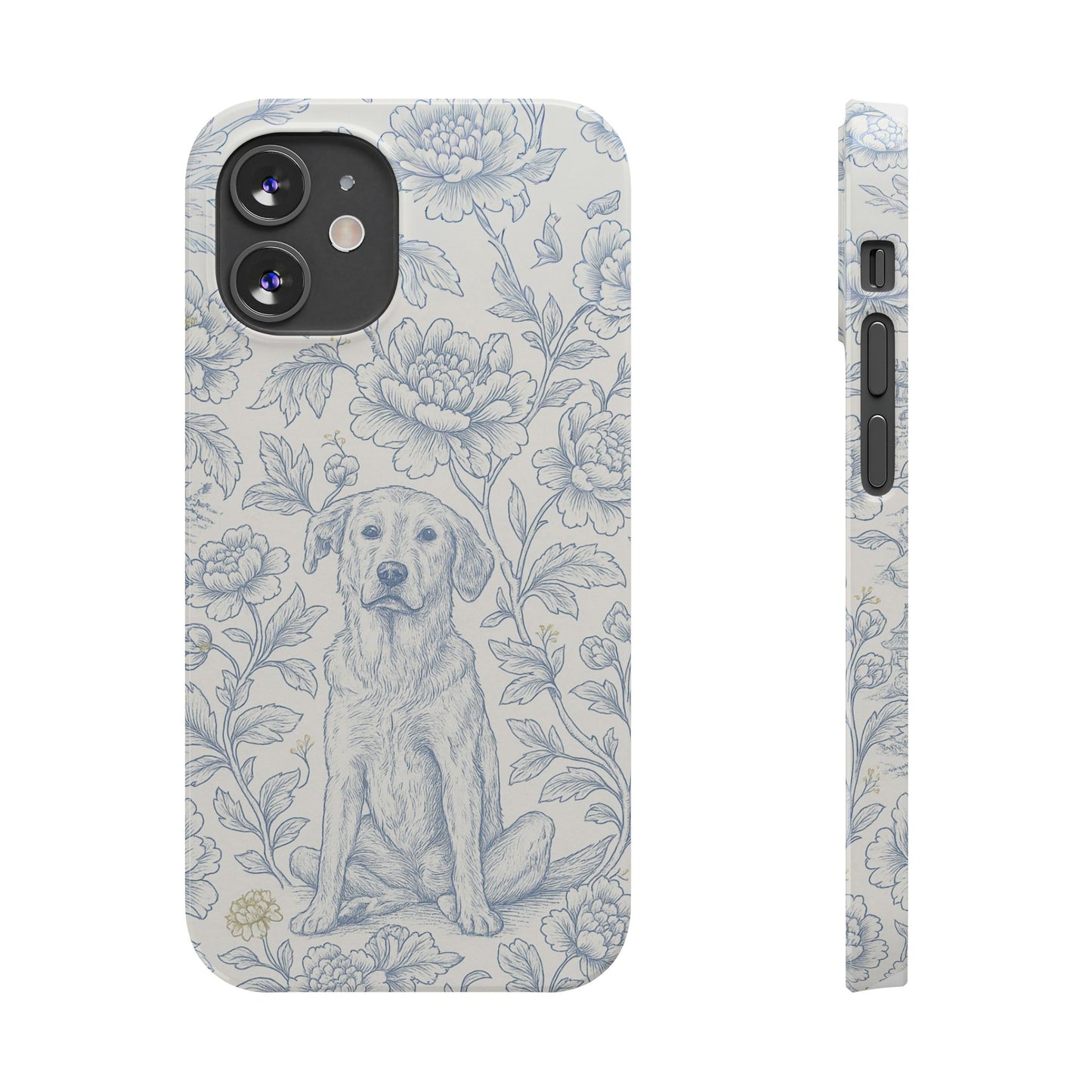 Floral Dog Slim Phone Cases - Perfect for Pet Lovers, Gift for Dog Lovers, Cute Phone Accessories, Dog-Themed Gifts, Floral Design