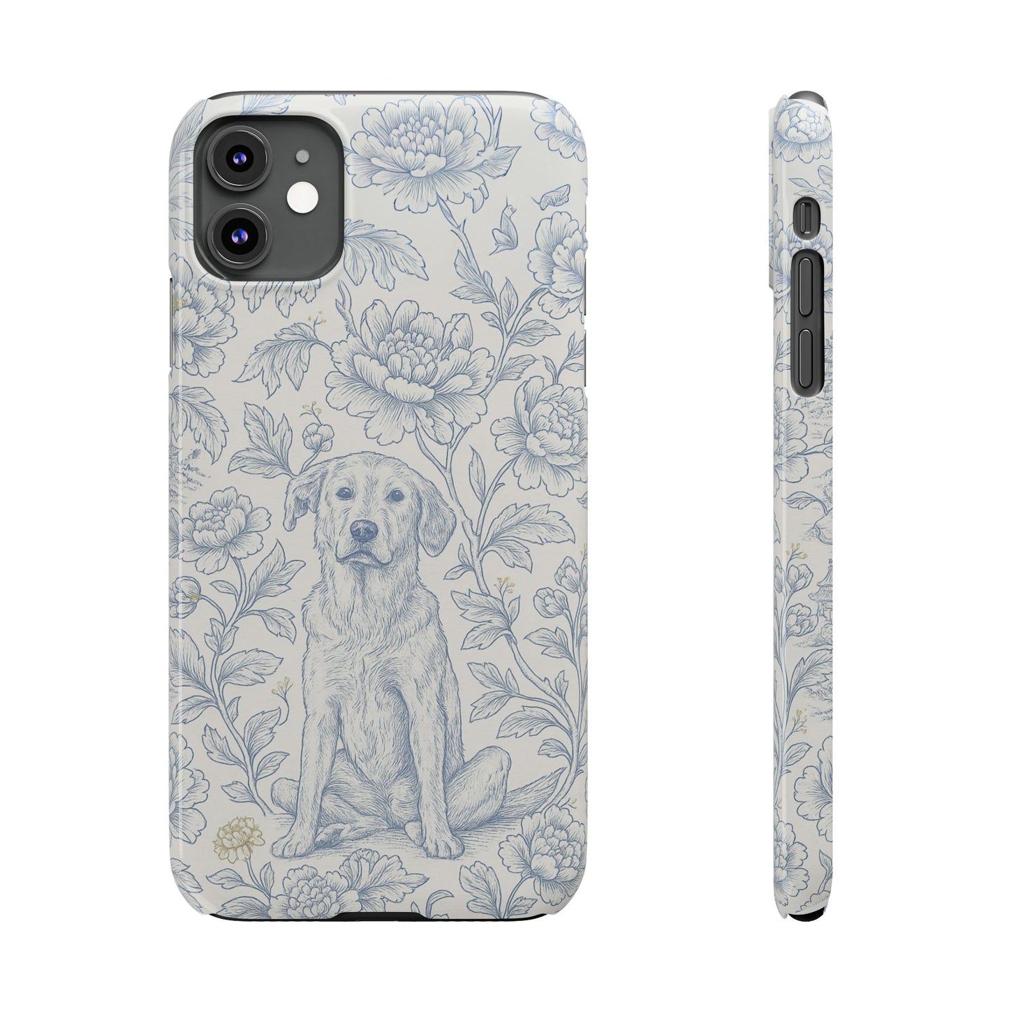Floral Dog Slim Phone Cases - Perfect for Pet Lovers, Gift for Dog Lovers, Cute Phone Accessories, Dog-Themed Gifts, Floral Design