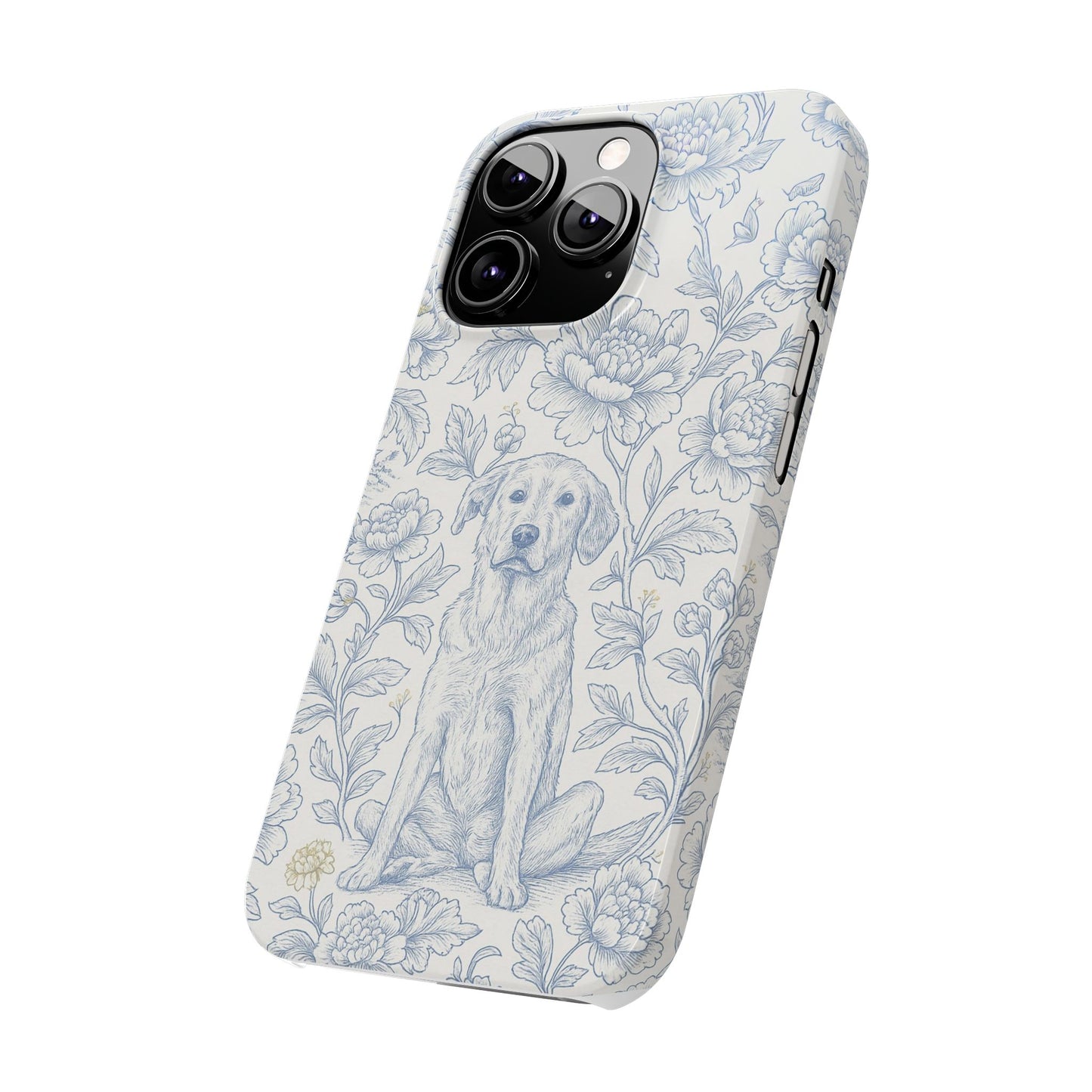 Floral Dog Slim Phone Cases - Perfect for Pet Lovers, Gift for Dog Lovers, Cute Phone Accessories, Dog-Themed Gifts, Floral Design